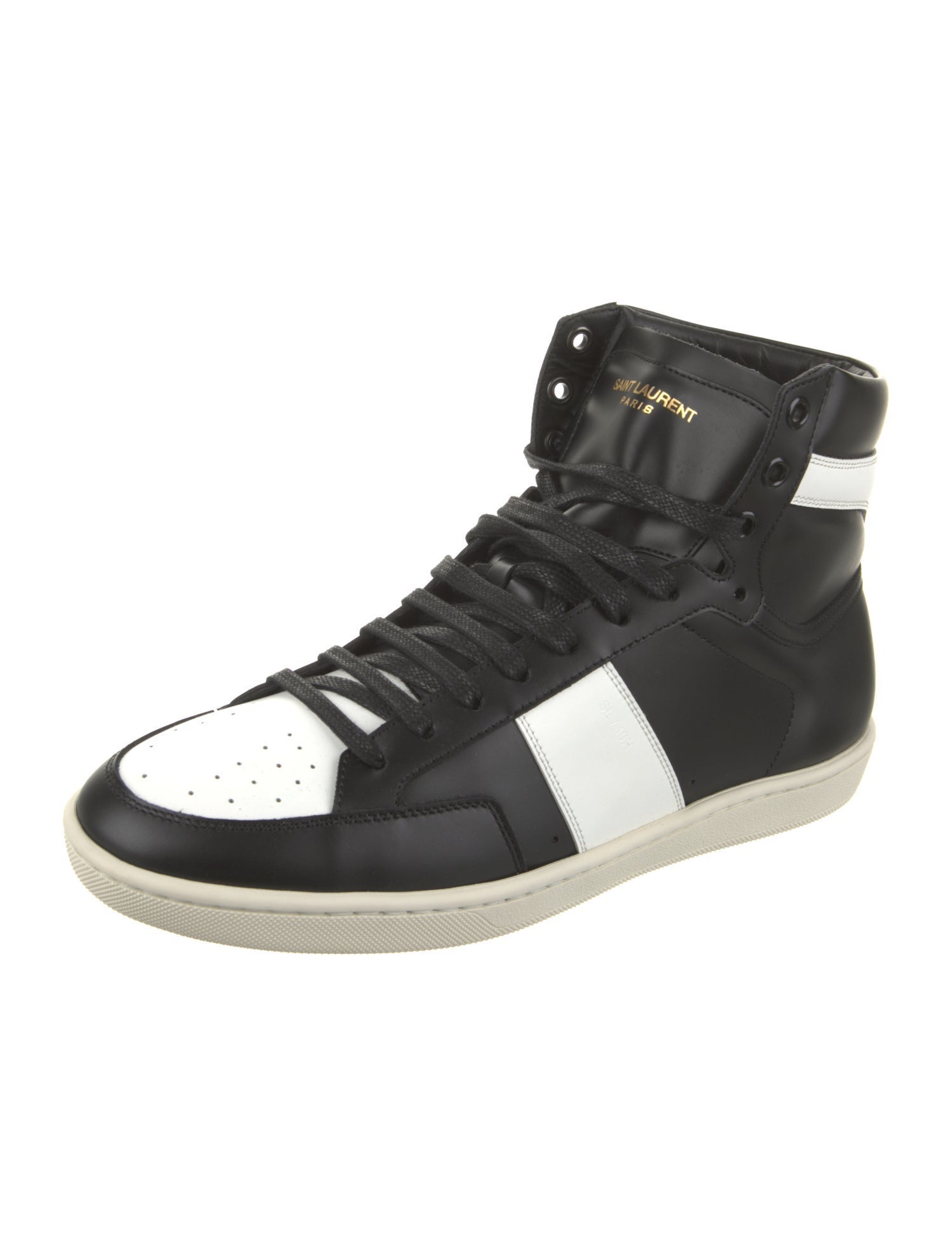 Saint Laurent Leather Colorblock Pattern Sneakers