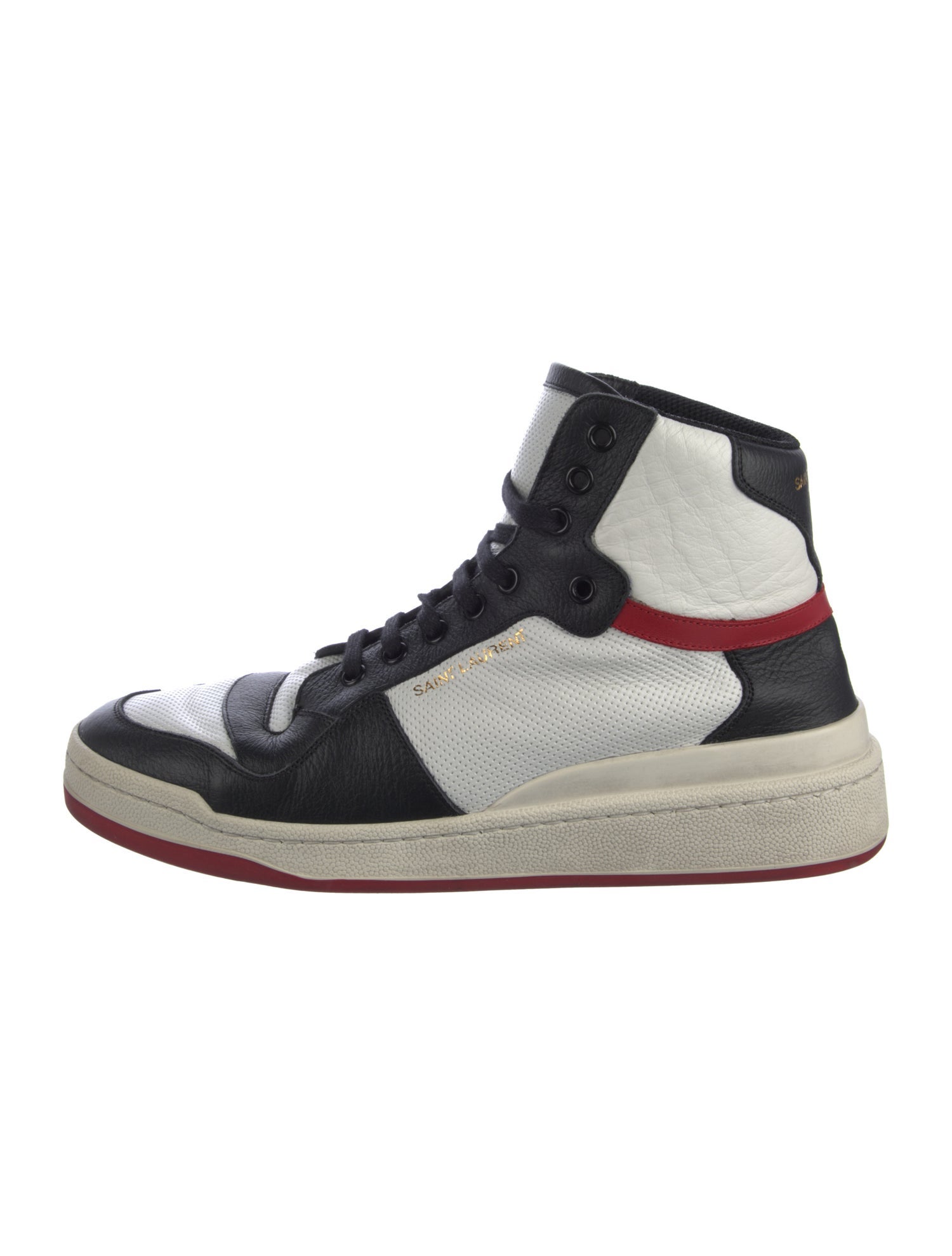 Saint Laurent Leather Colorblock Pattern Sneakers