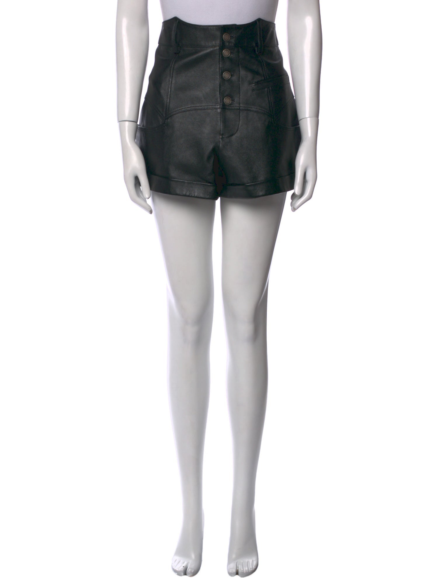 Saint Laurent Leather Mini Shorts