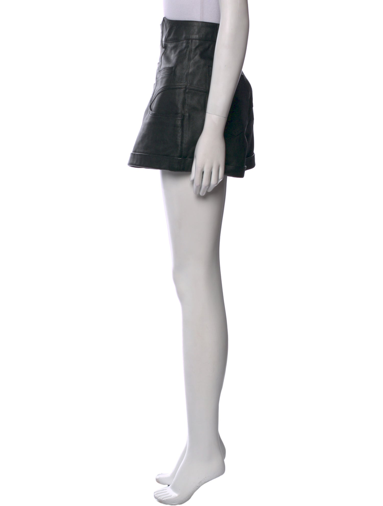 Saint Laurent Leather Mini Shorts