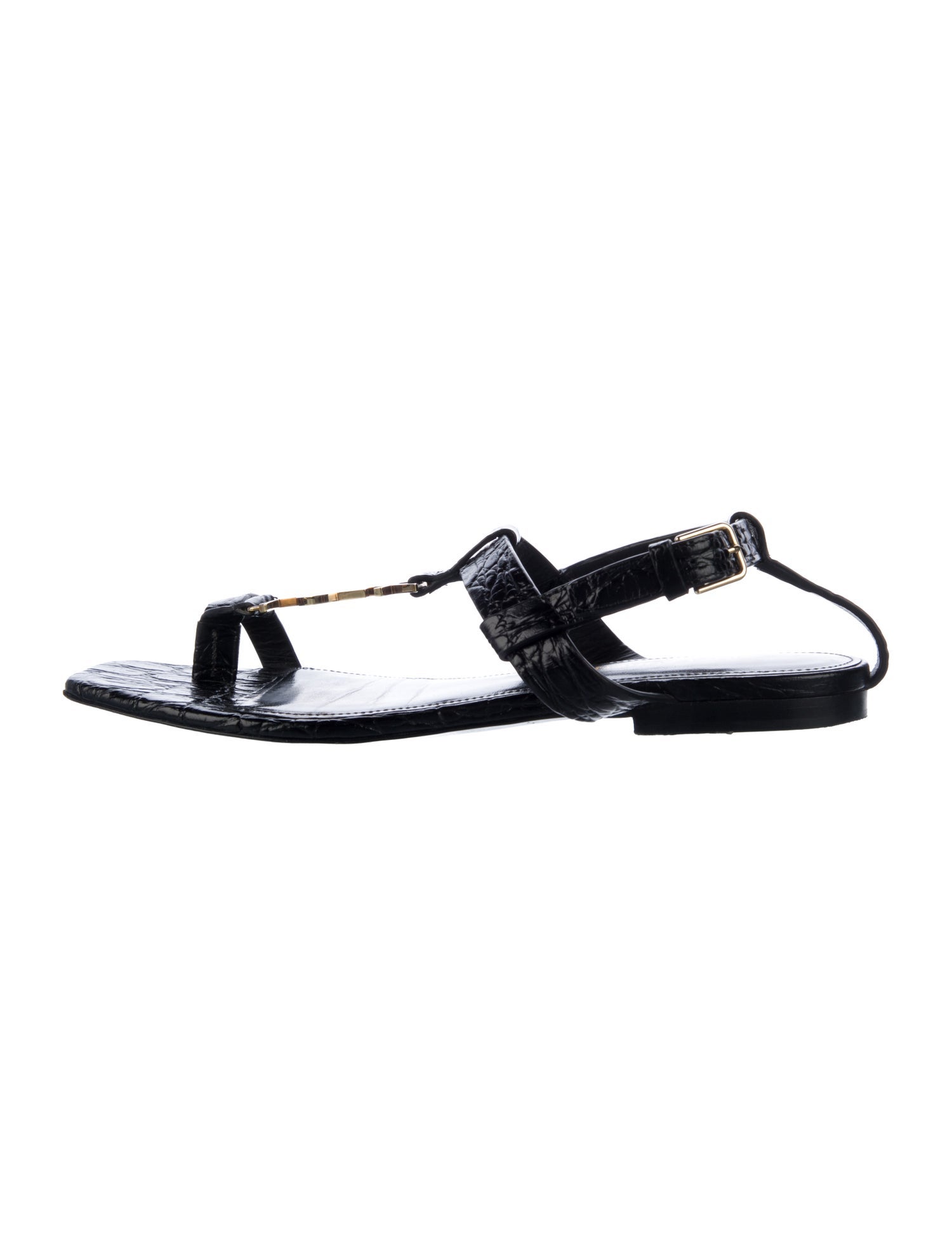 Saint Laurent Leather Slingback Sandals