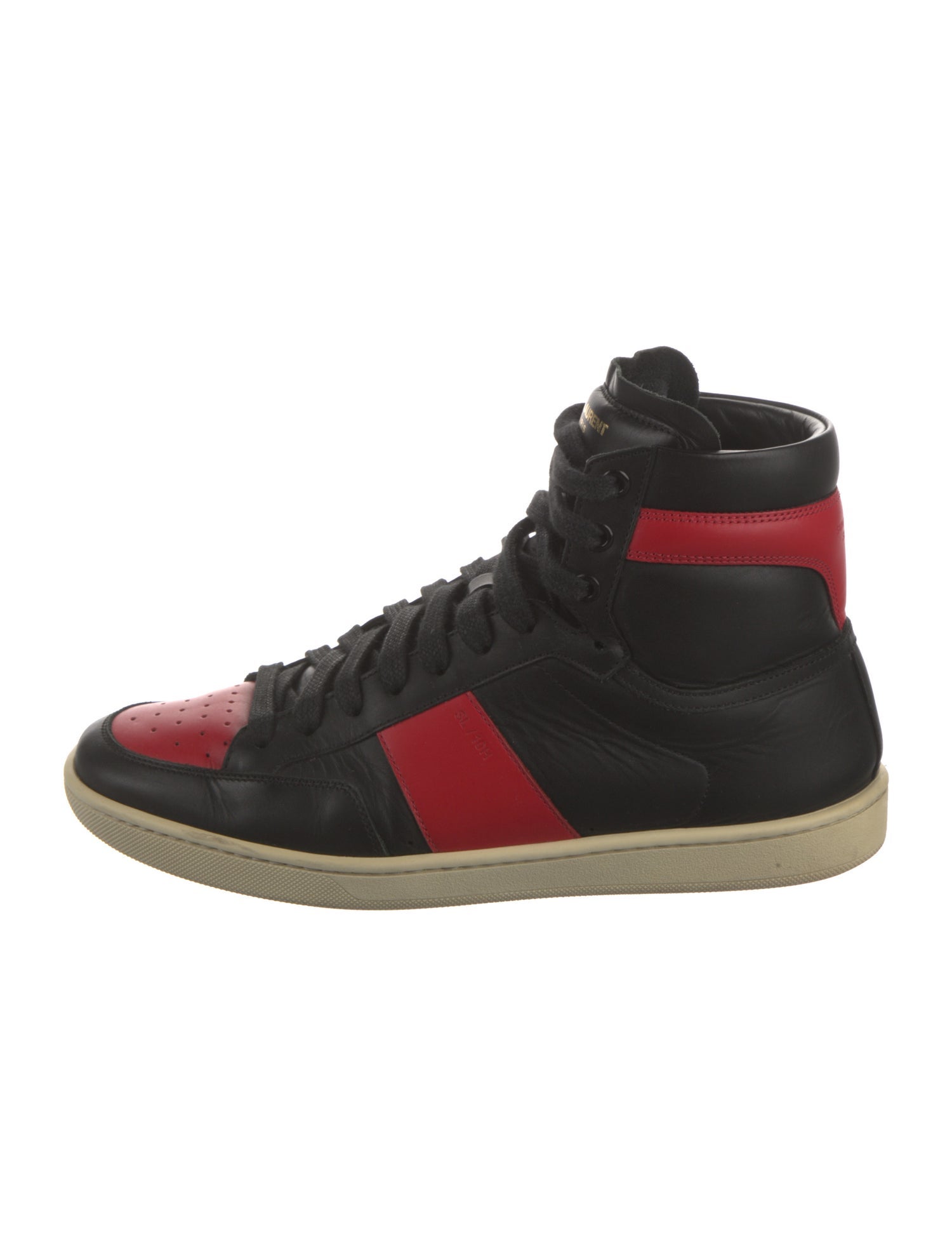 Saint Laurent Leather Colorblock Pattern Sneakers