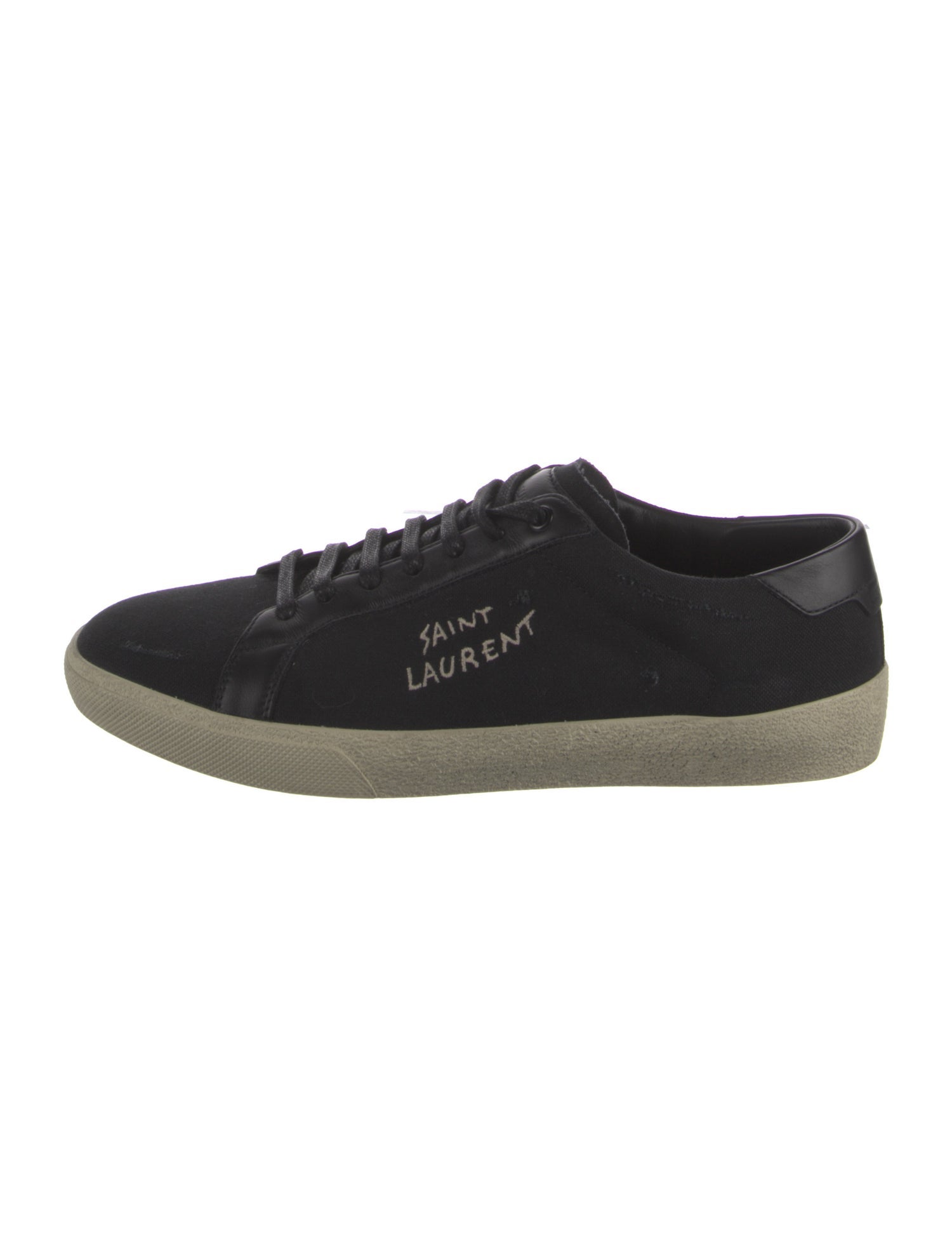 Saint Laurent Canvas Embroidered Accent Sneakers