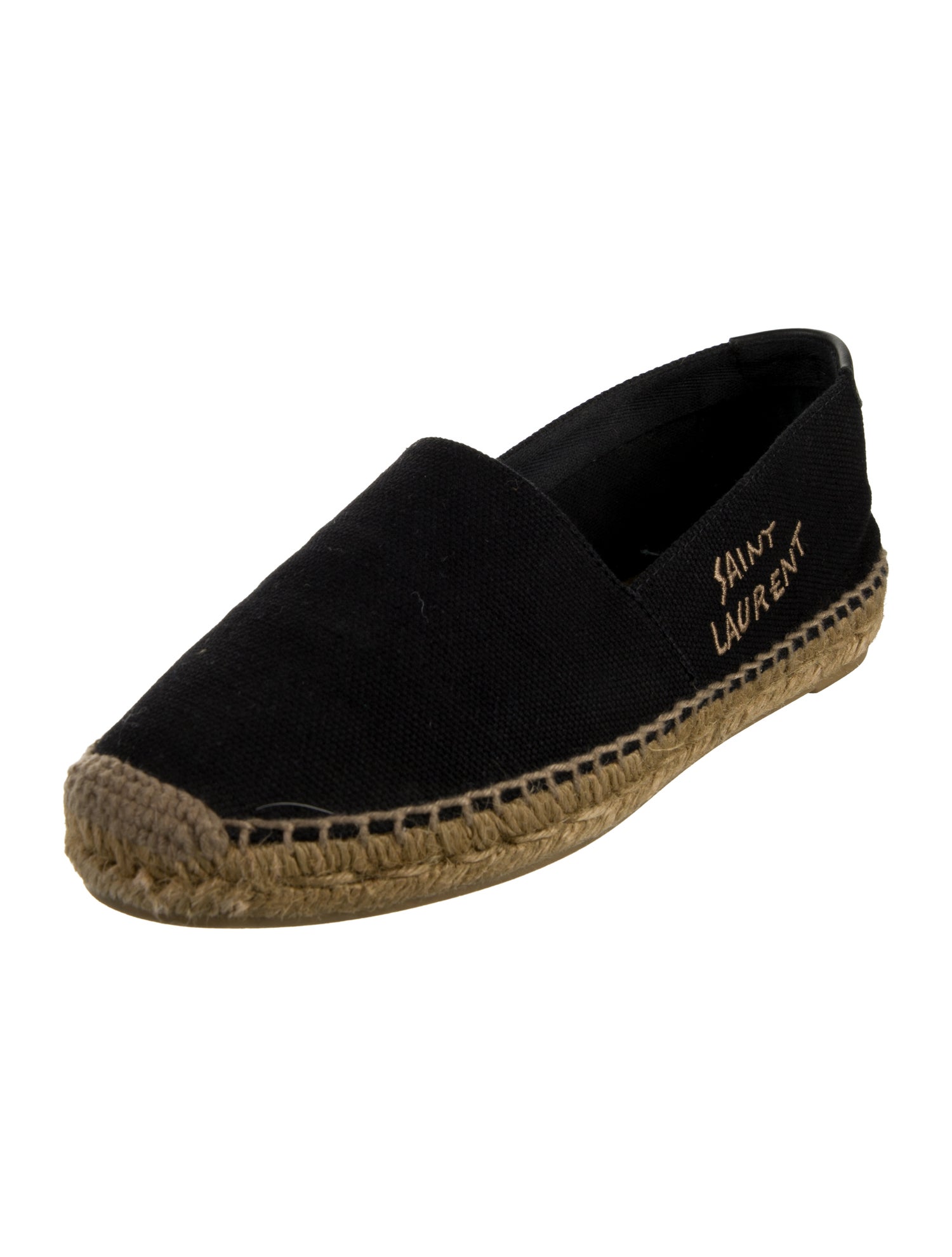 Saint Laurent Canvas Embroidered Accent Espadrilles