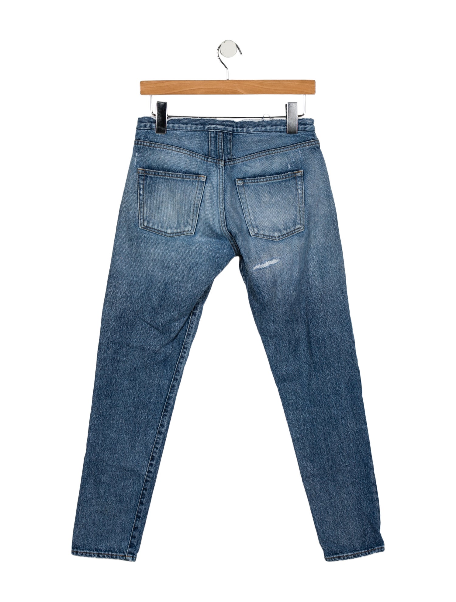 Saint Laurent Mid-Rise Straight Leg Jeans