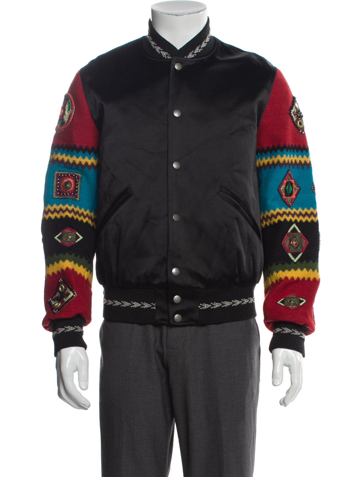 Saint Laurent 2017 Striped Varsity Jacket