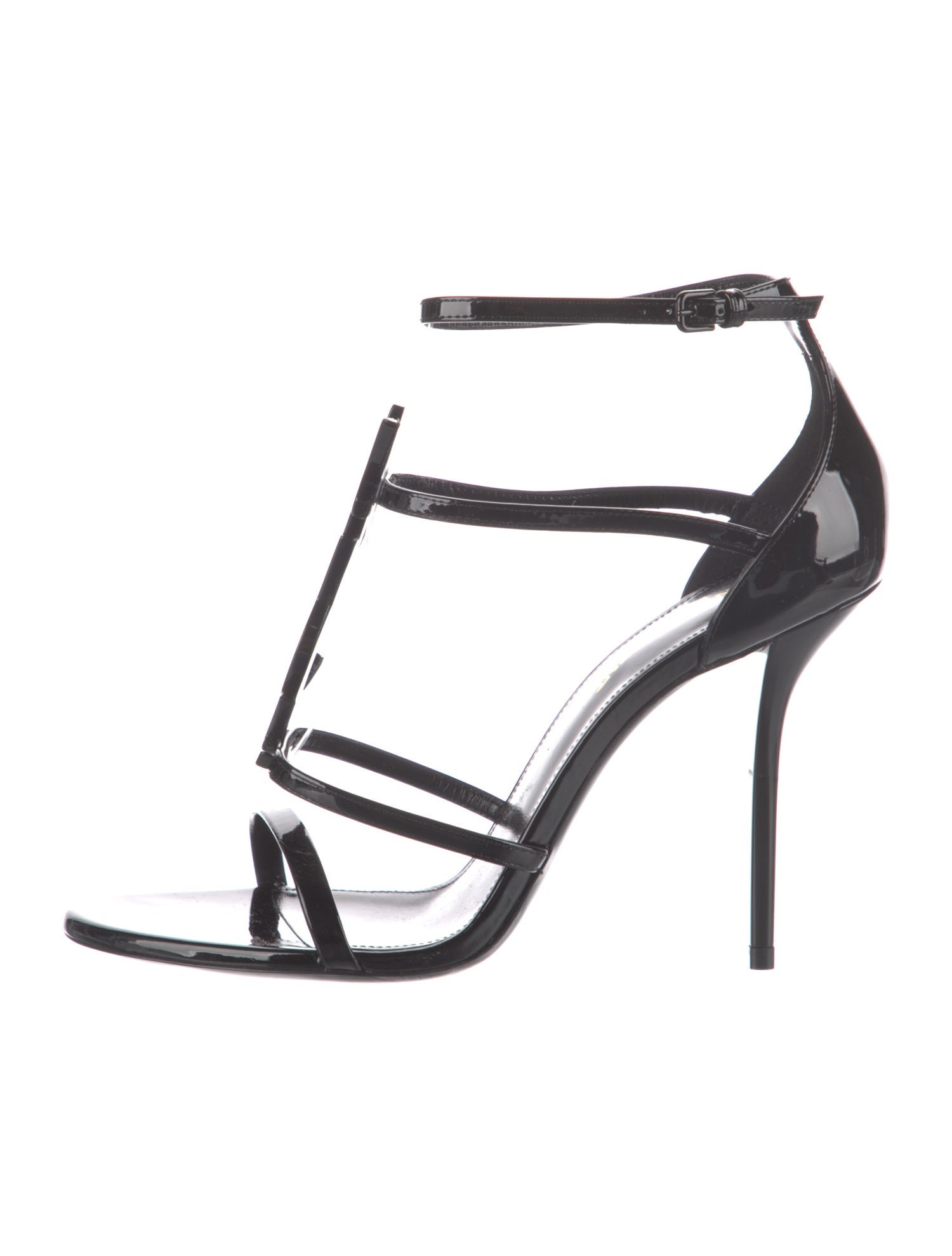 Saint Laurent Patent Leather T-Strap Sandals