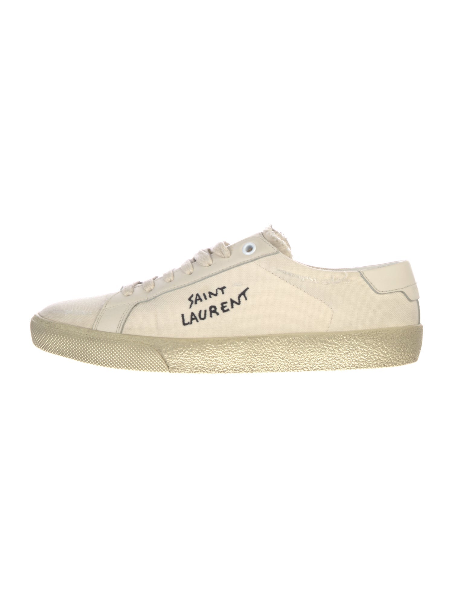 Saint Laurent Canvas Distressed Accents Sneakers