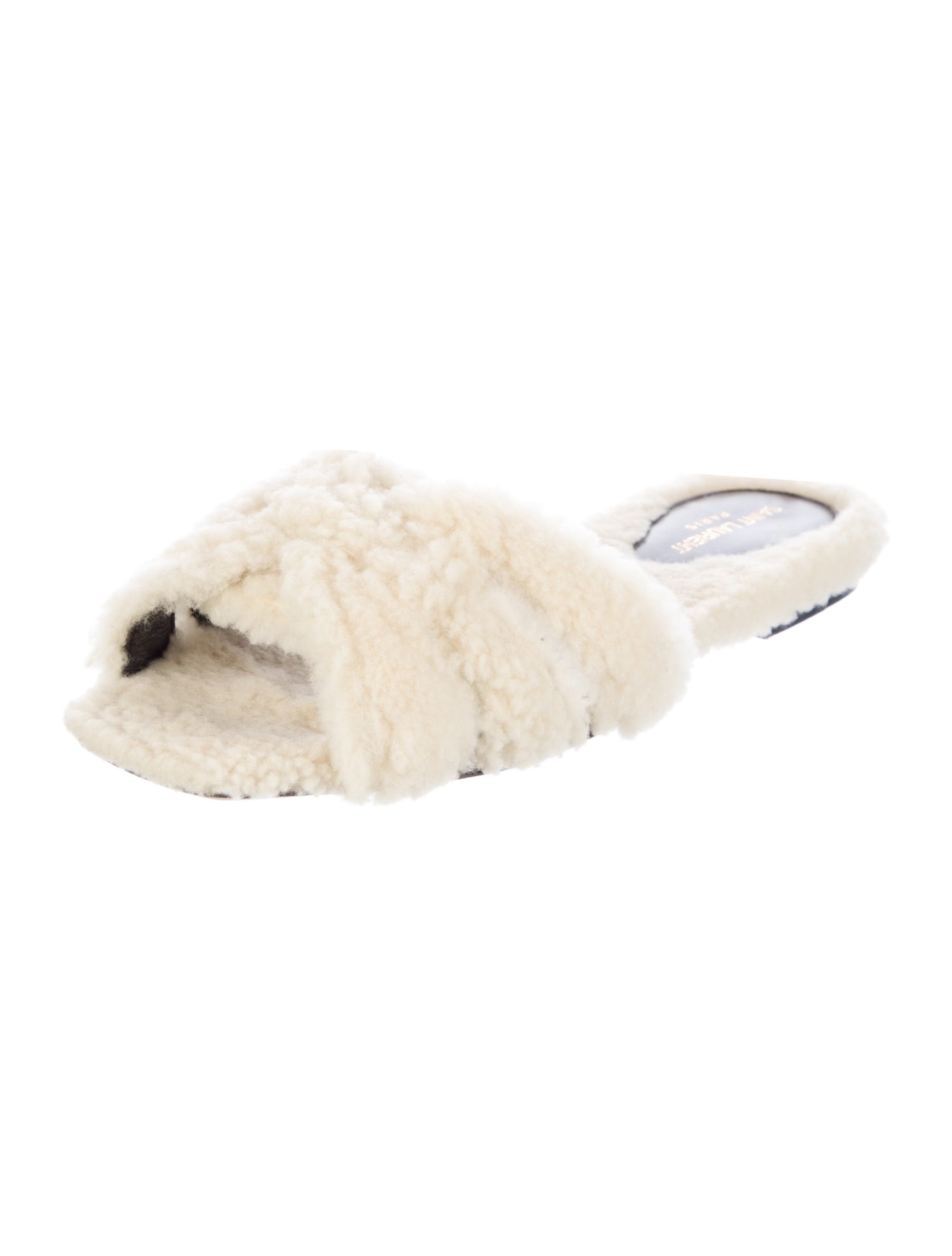 Saint Laurent Shearling Slides