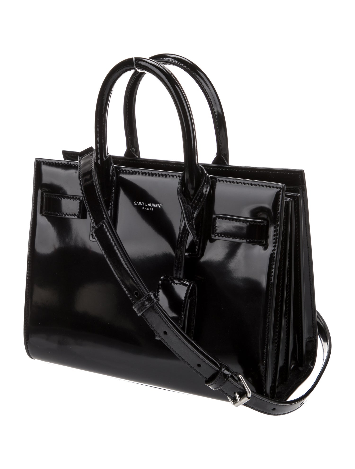 Saint Laurent Patent Leather Sac De Jour Nano 2023 - Black Totes