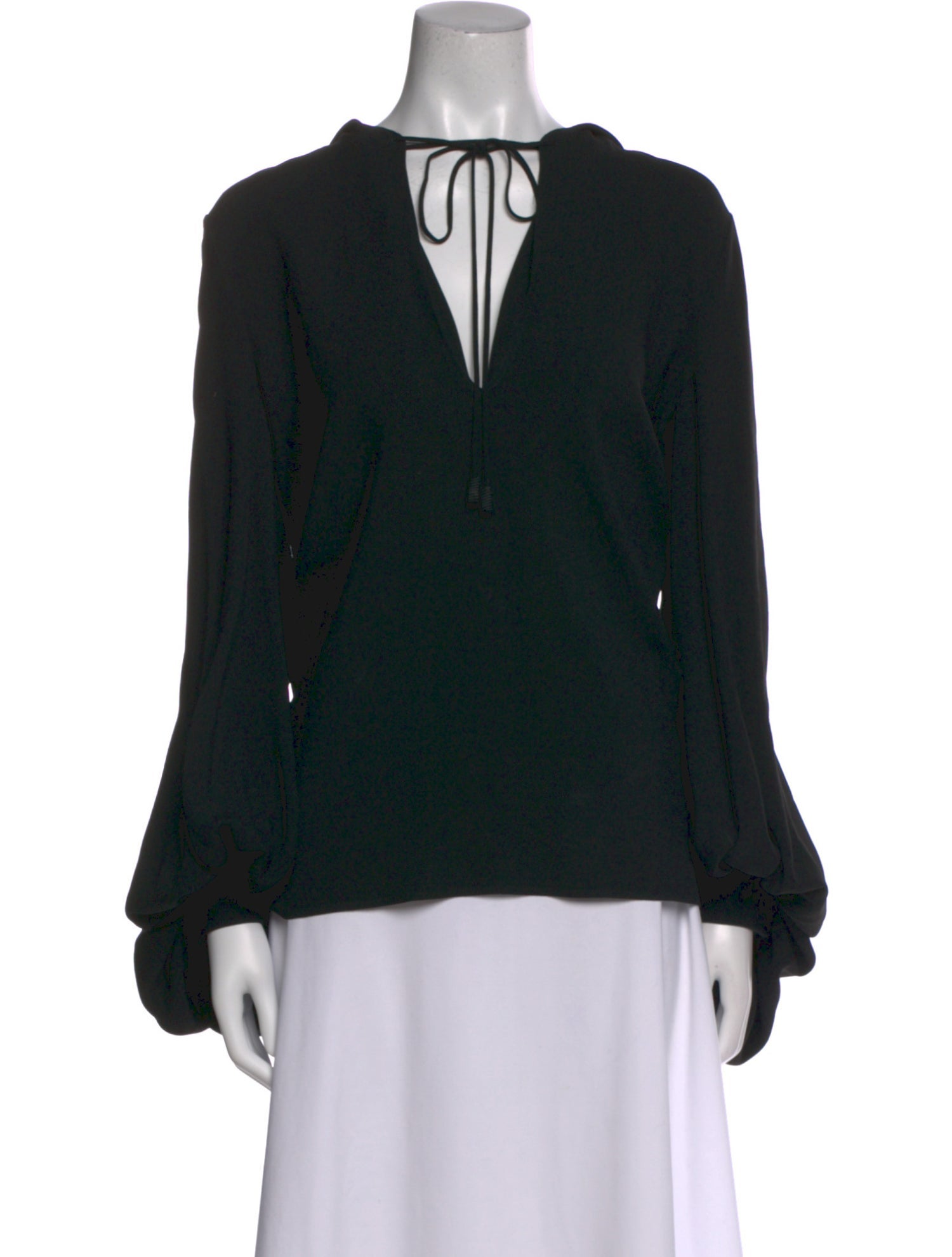 Saint Laurent V-Neck Long Sleeve Blouse