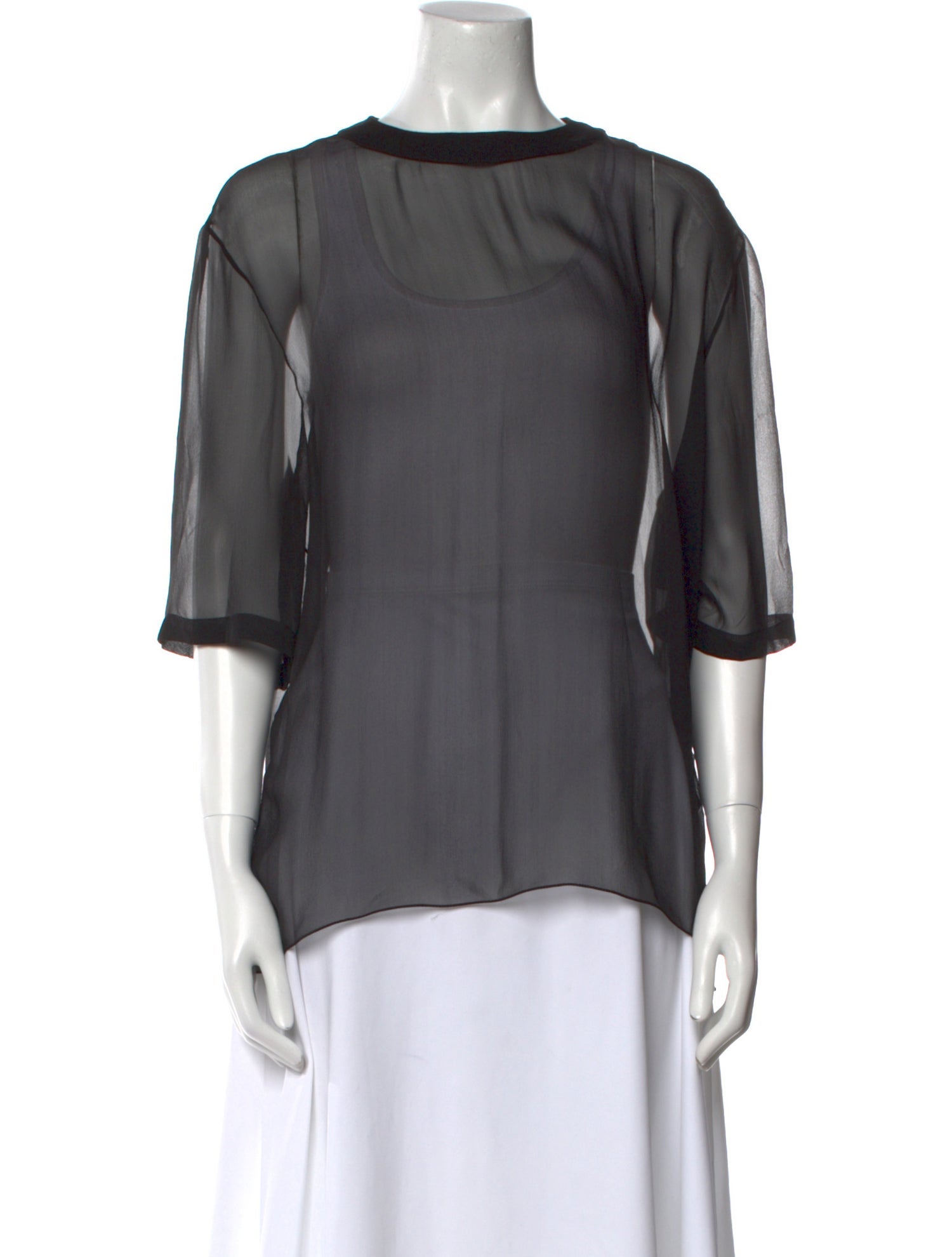 Saint Laurent Silk Scoop Neck Blouse