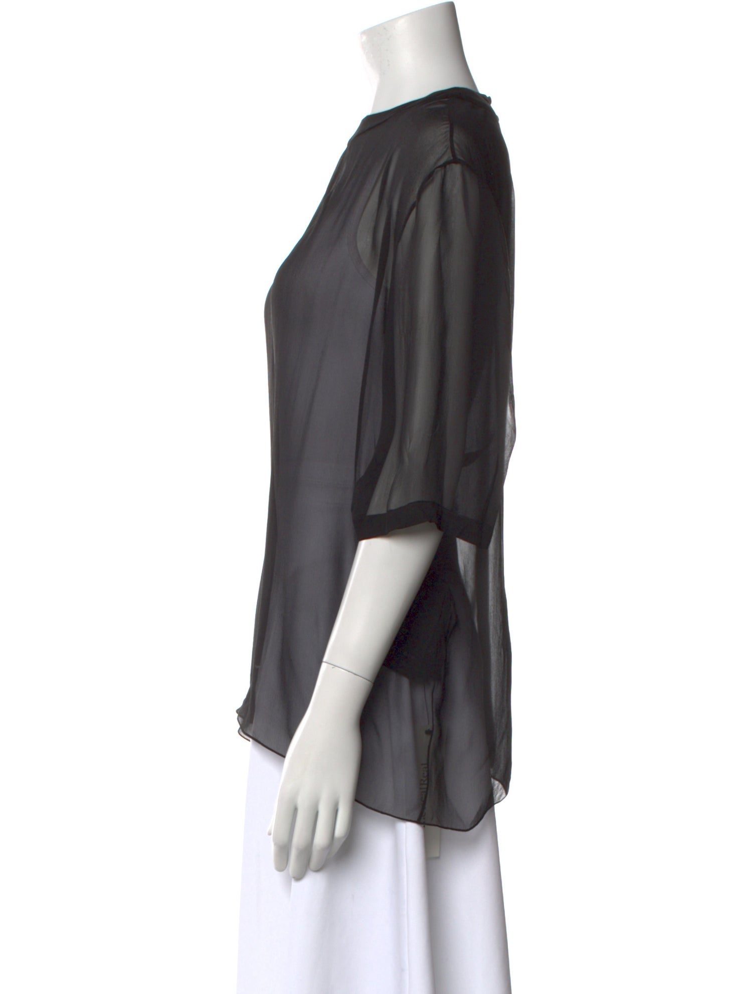 Saint Laurent Silk Scoop Neck Blouse