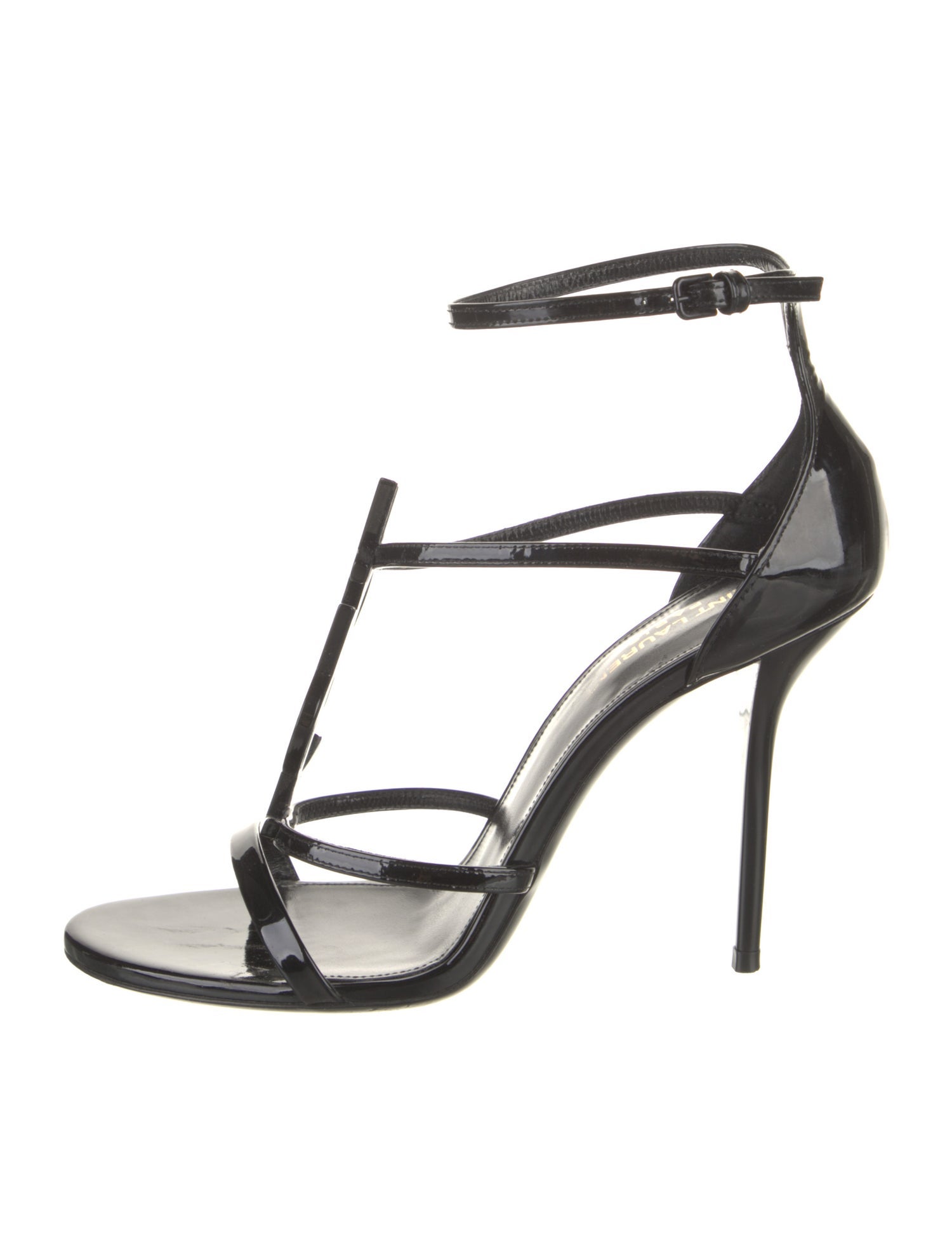 Saint Laurent Patent Leather T-Strap Sandals