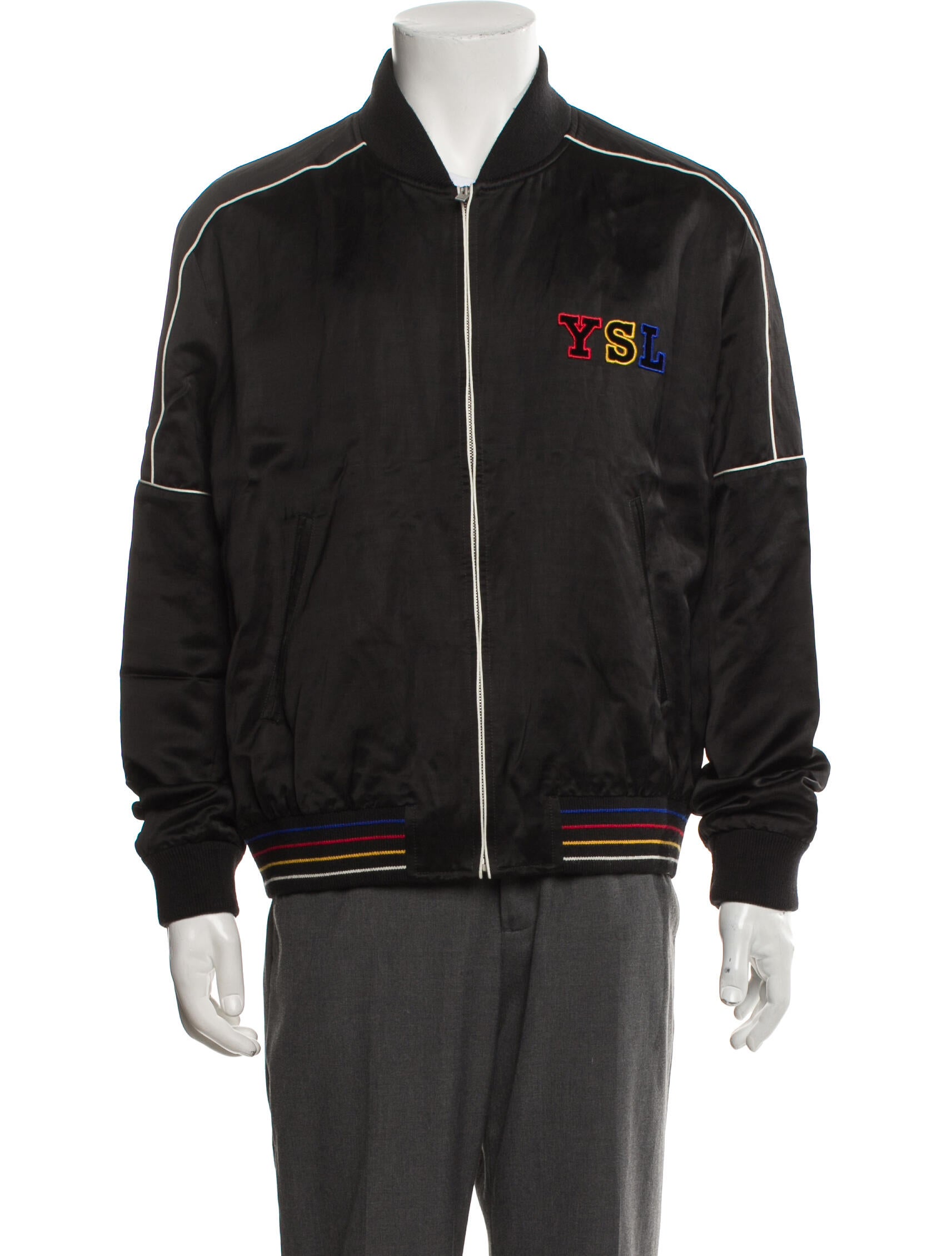 Saint Laurent 2021 Striped Bomber Jacket