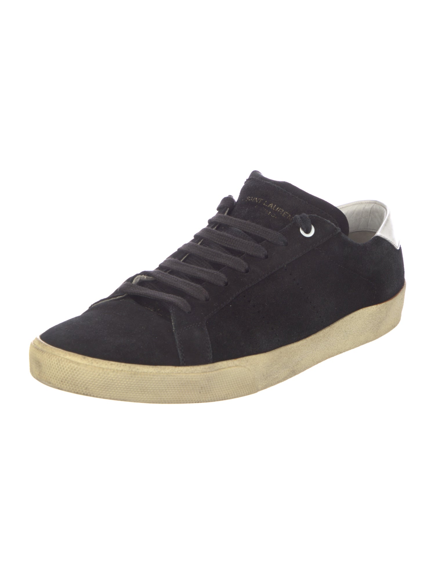 Saint Laurent Suede Leather Trim Embellishment Sneakers