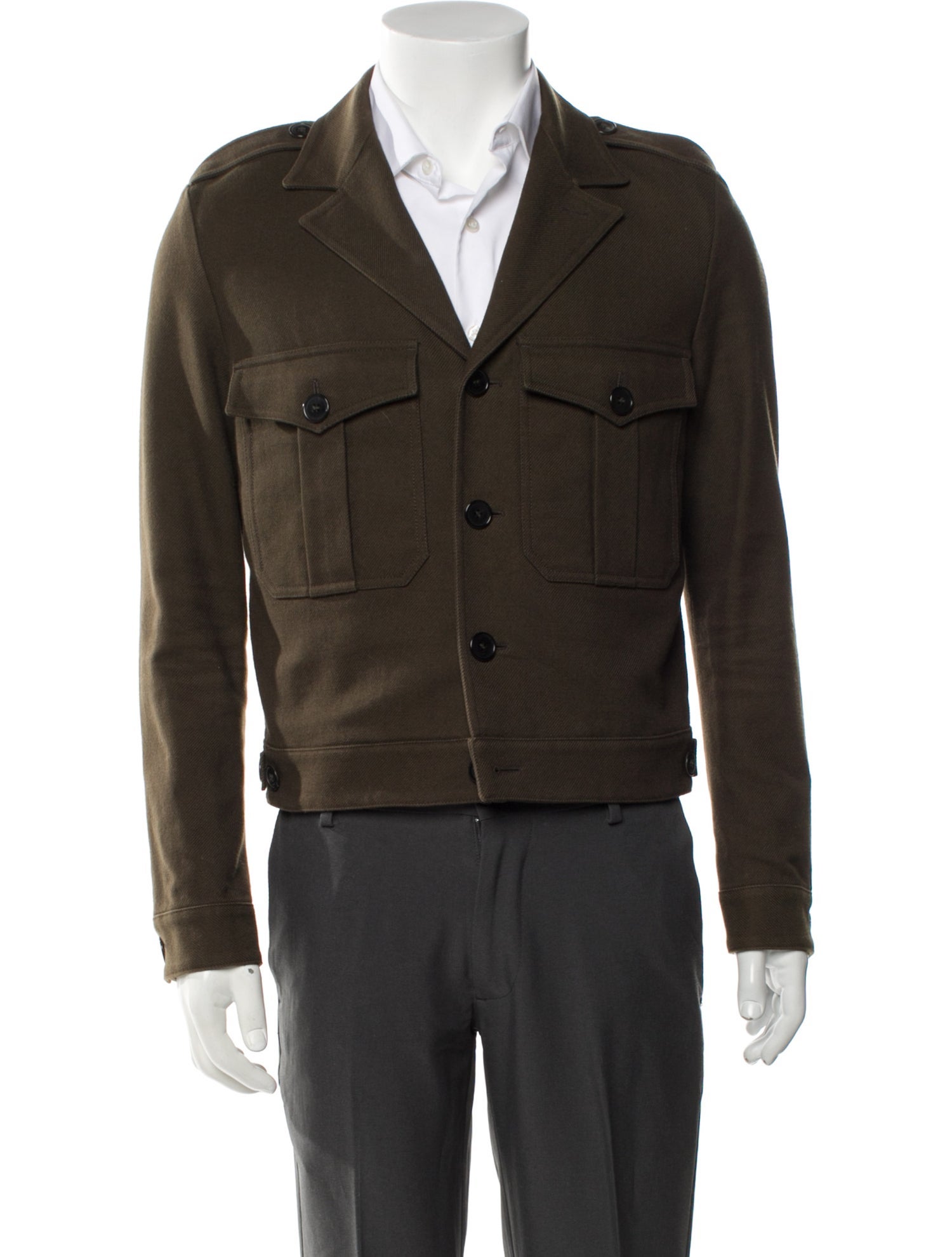 Saint Laurent 2015 Cropped Military Utility Jacket