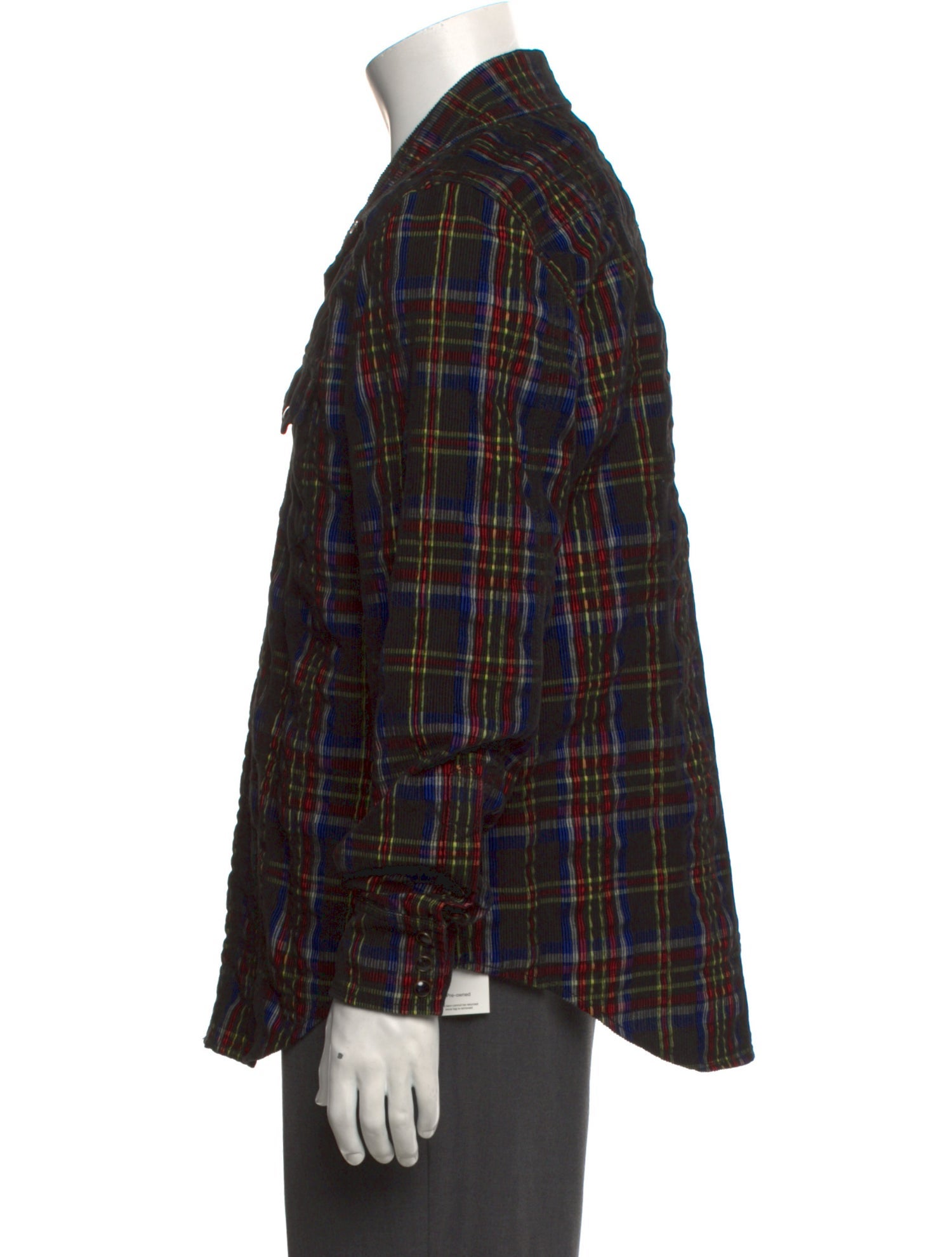 Saint Laurent 2021 Plaid Print Corduroy Western Shirt