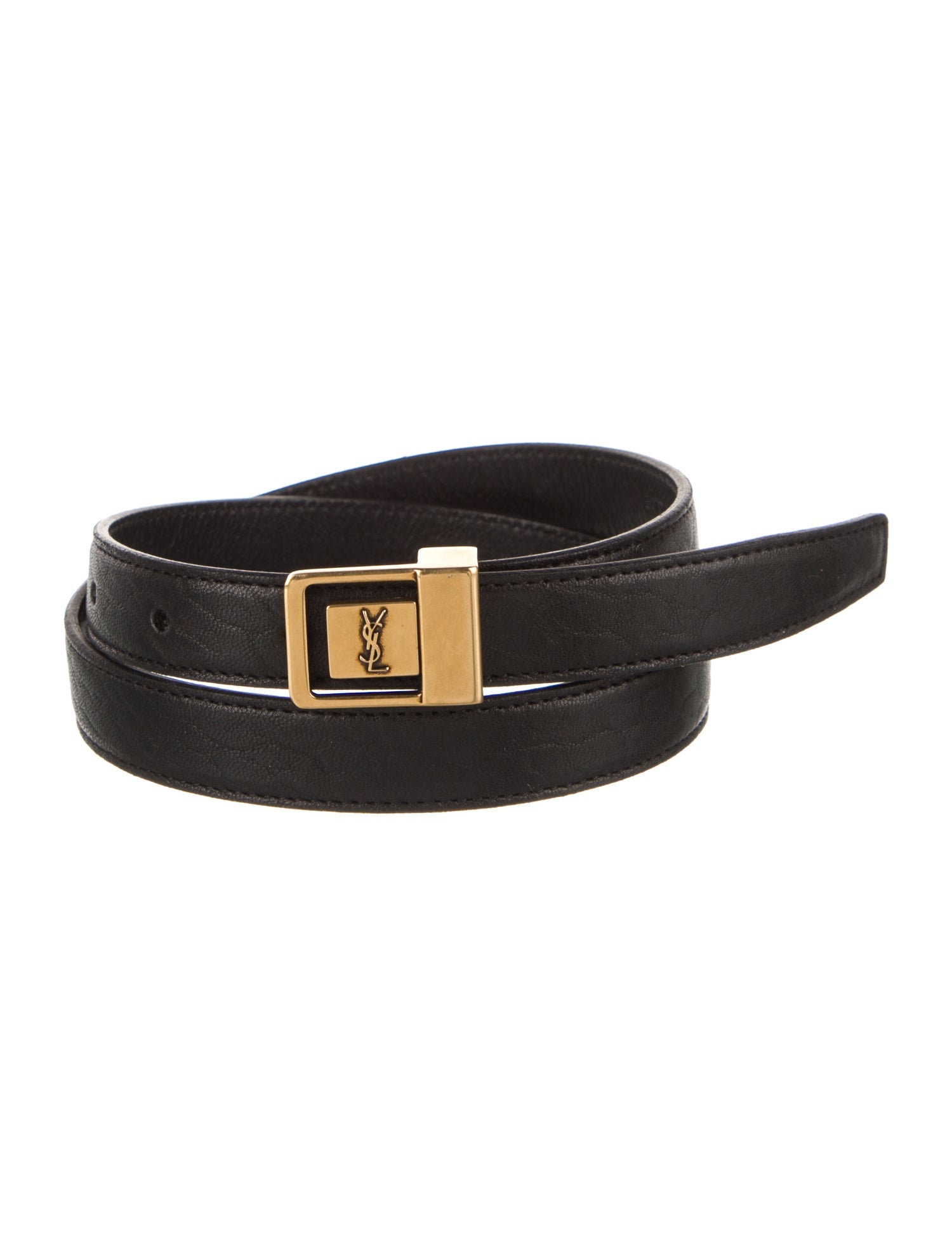 Saint Laurent Skinny Leather Belt