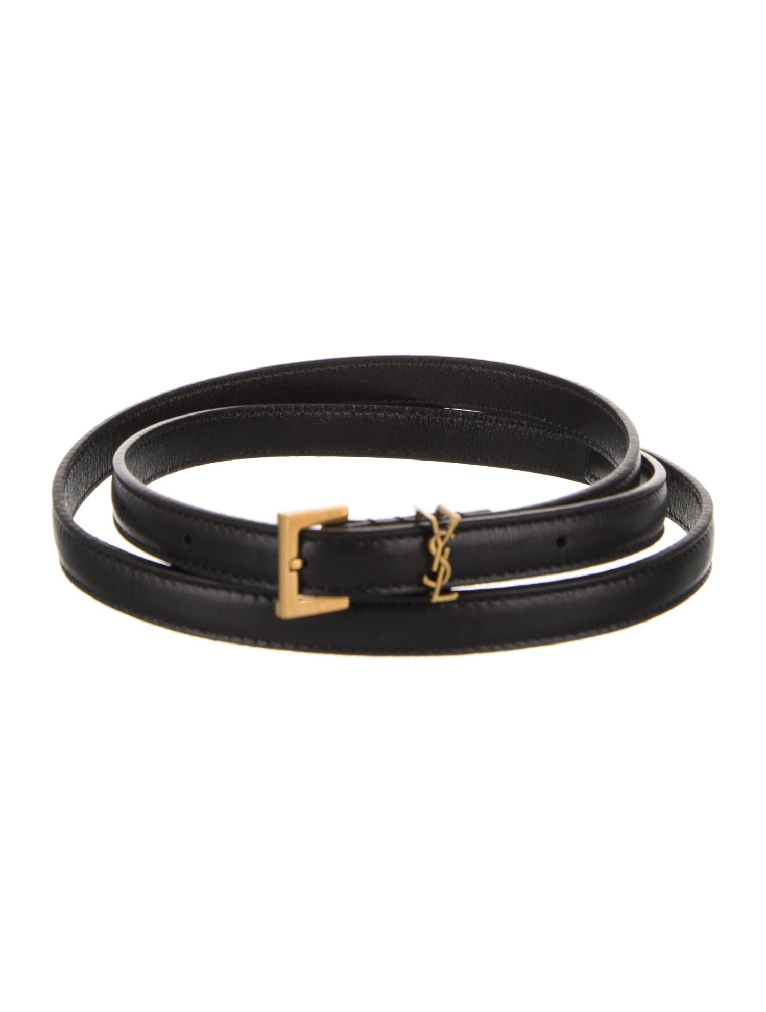 Saint Laurent 3 Passant Skinny Belt