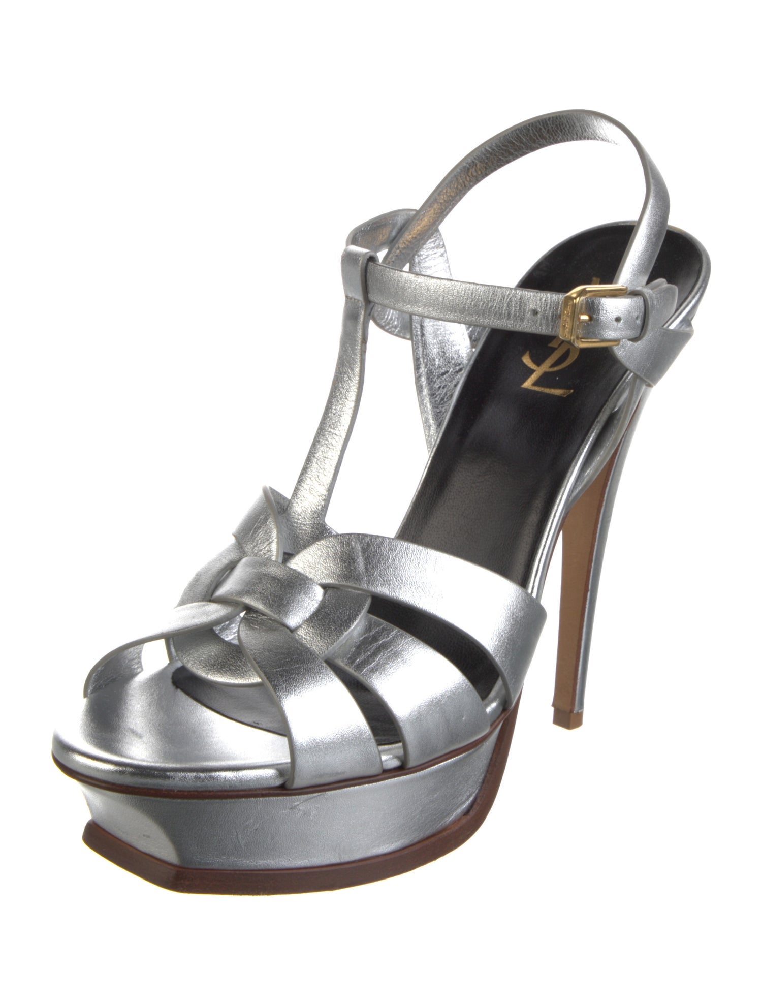 Saint Laurent Leather T-Strap Pumps