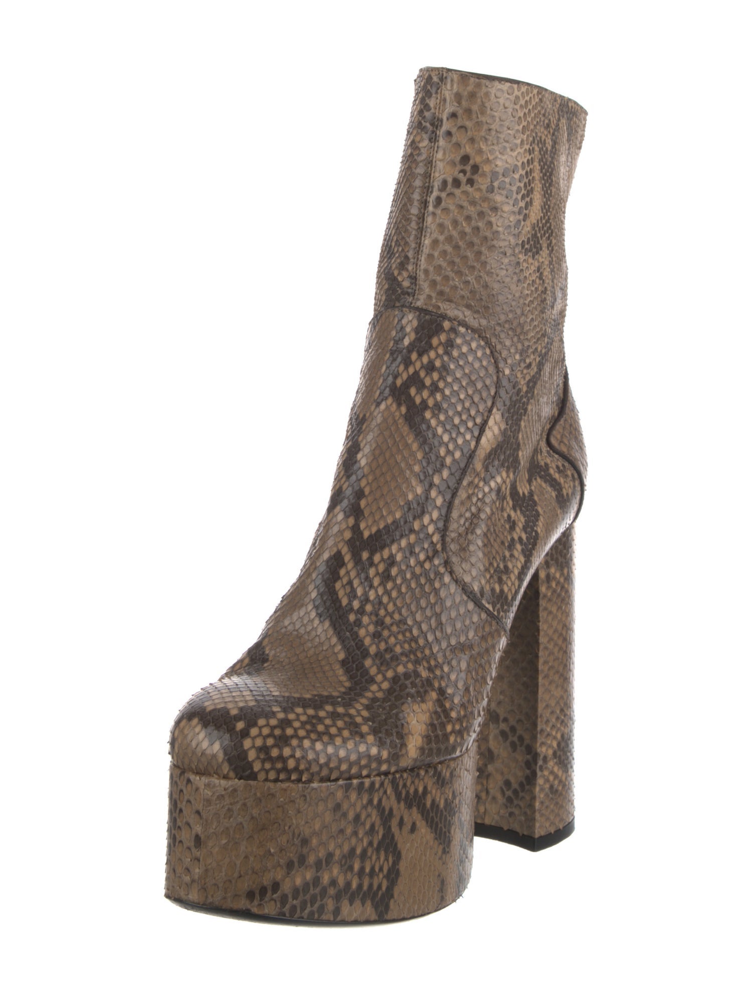 Saint Laurent Snakeskin Animal Print Boots