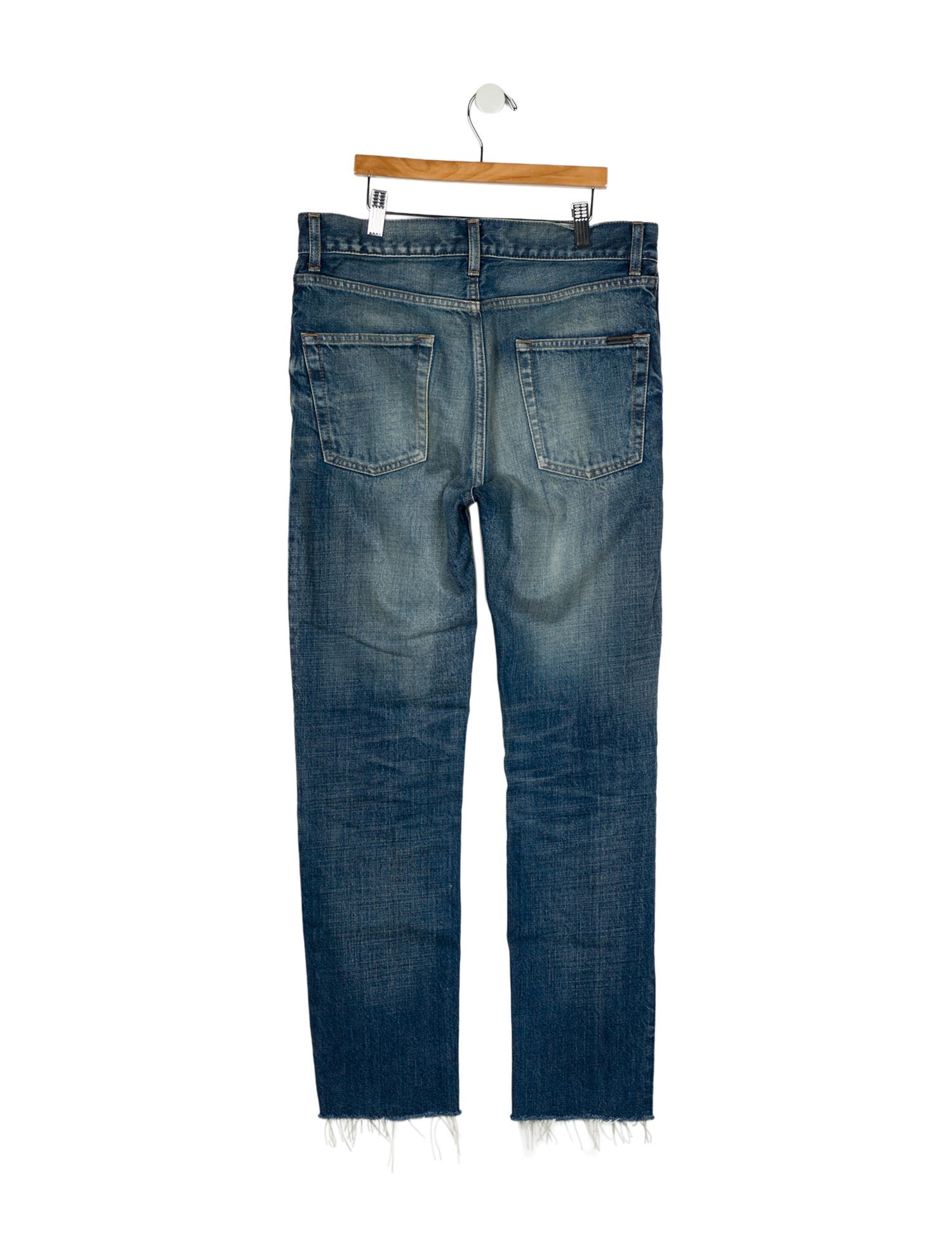 Saint Laurent High-Rise Straight Leg Jeans