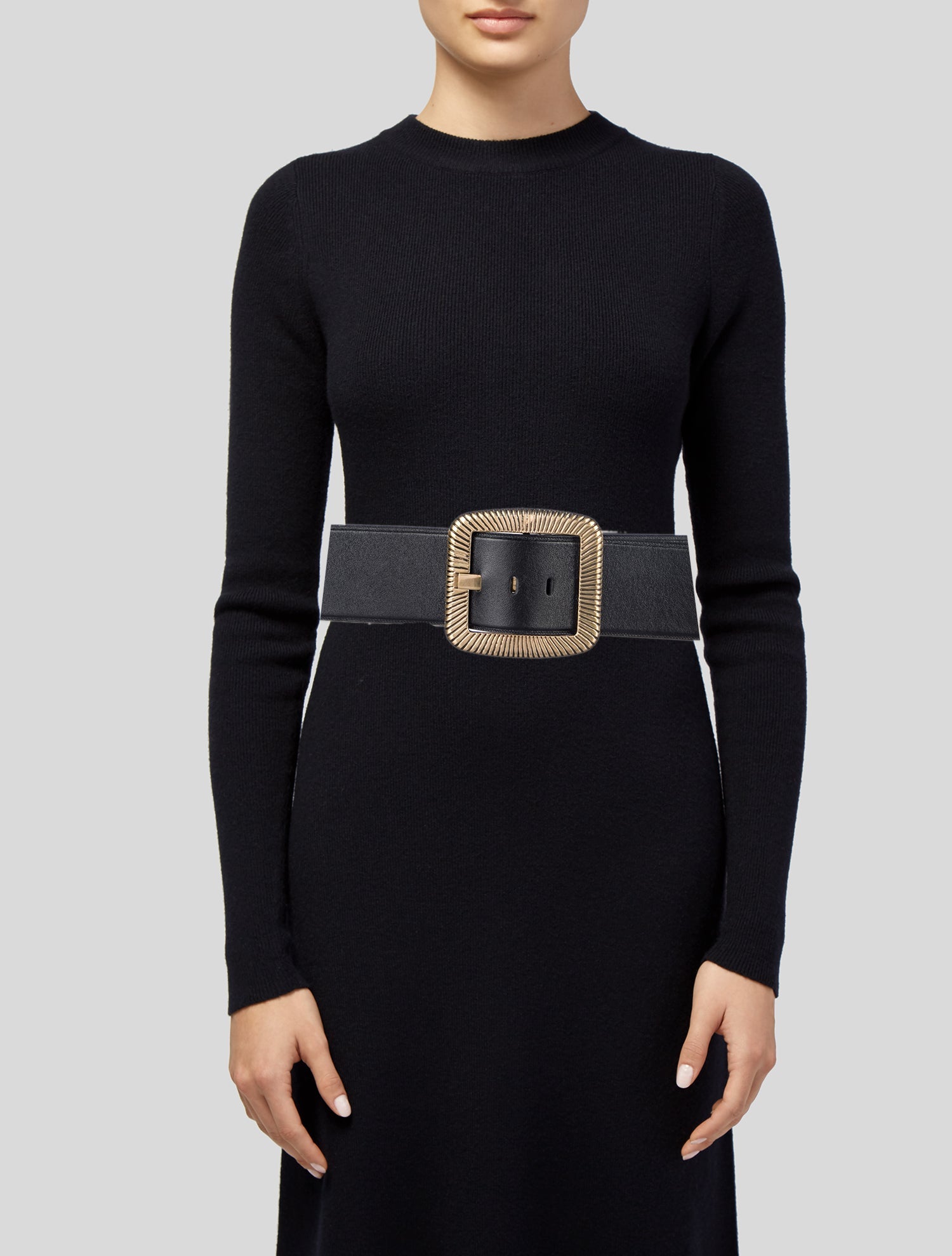Saint Laurent Wide Leather Waist Belt