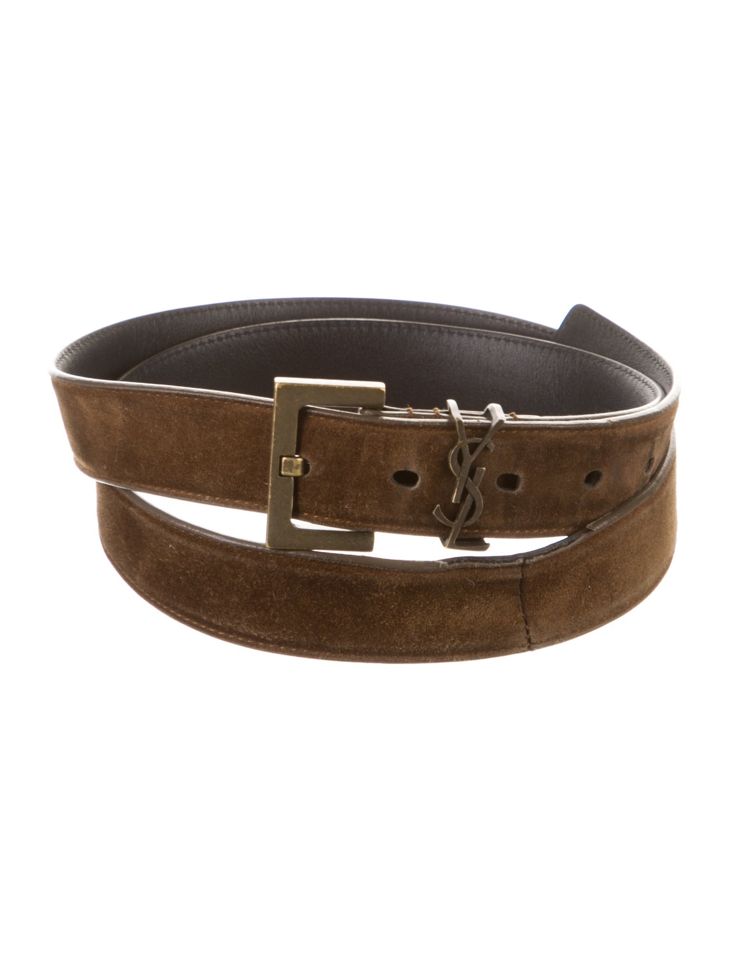 Saint Laurent Skinny Suede Belt