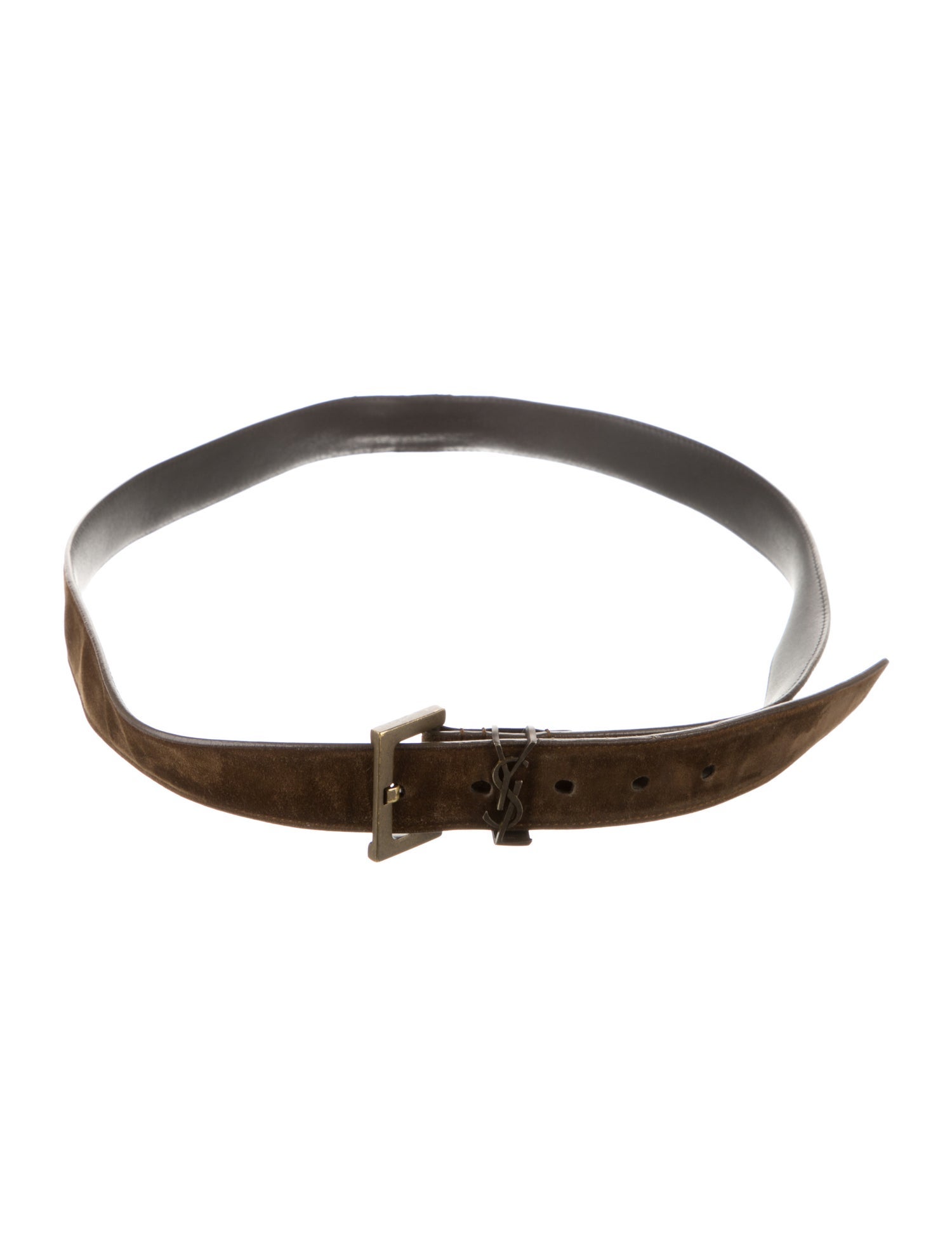Saint Laurent Skinny Suede Belt