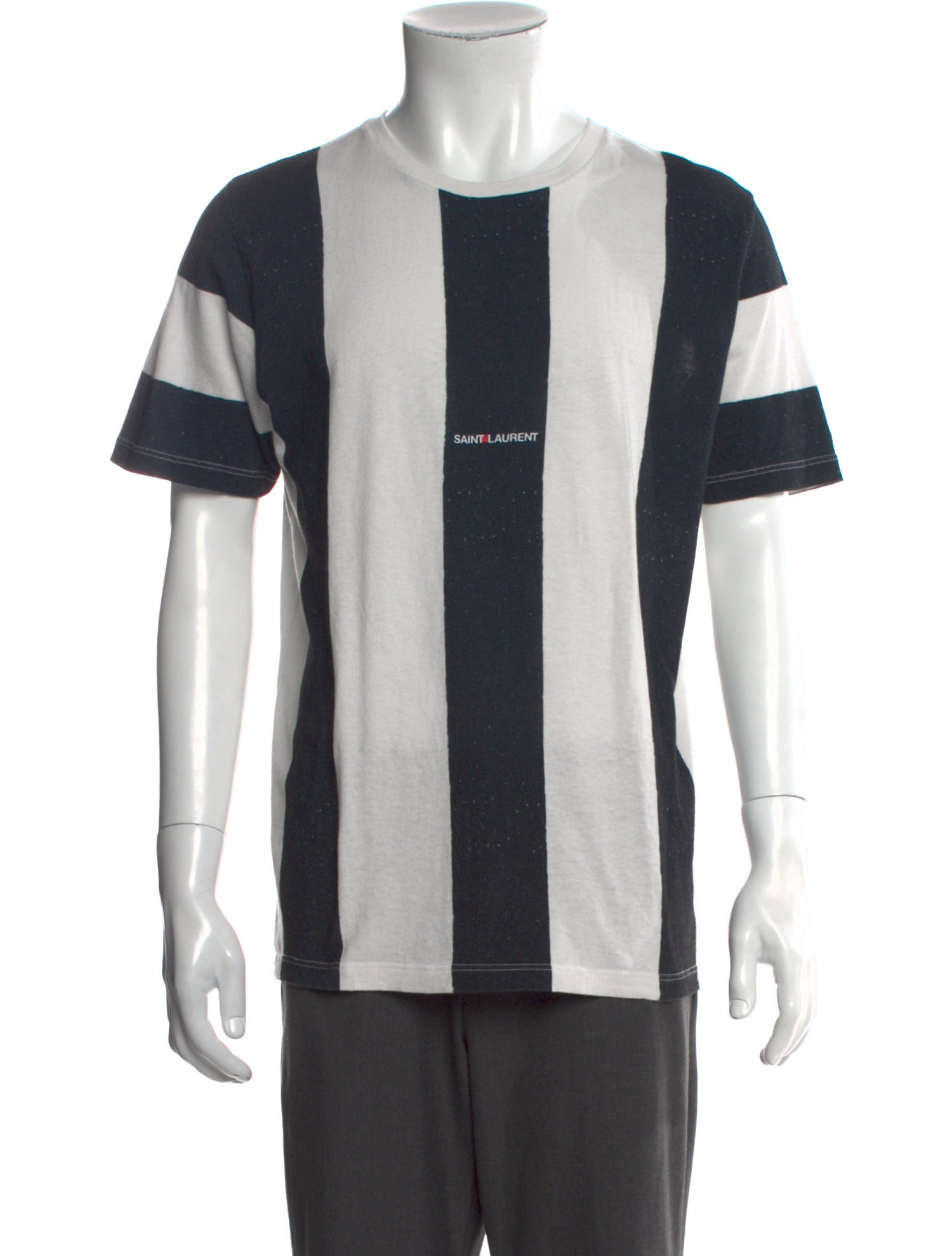 Saint Laurent Colorblock Pattern Crew Neck T-Shirt