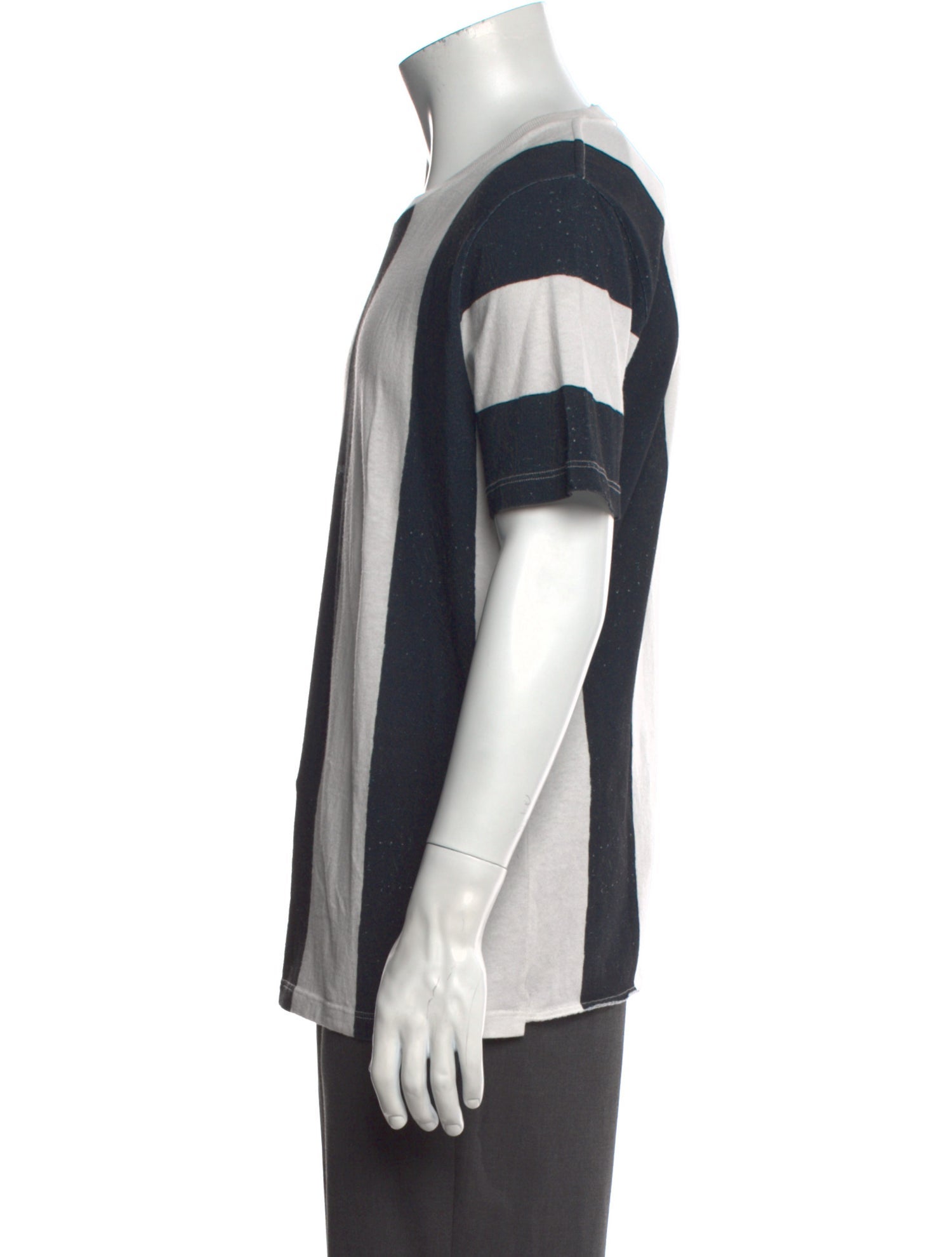 Saint Laurent Colorblock Pattern Crew Neck T-Shirt