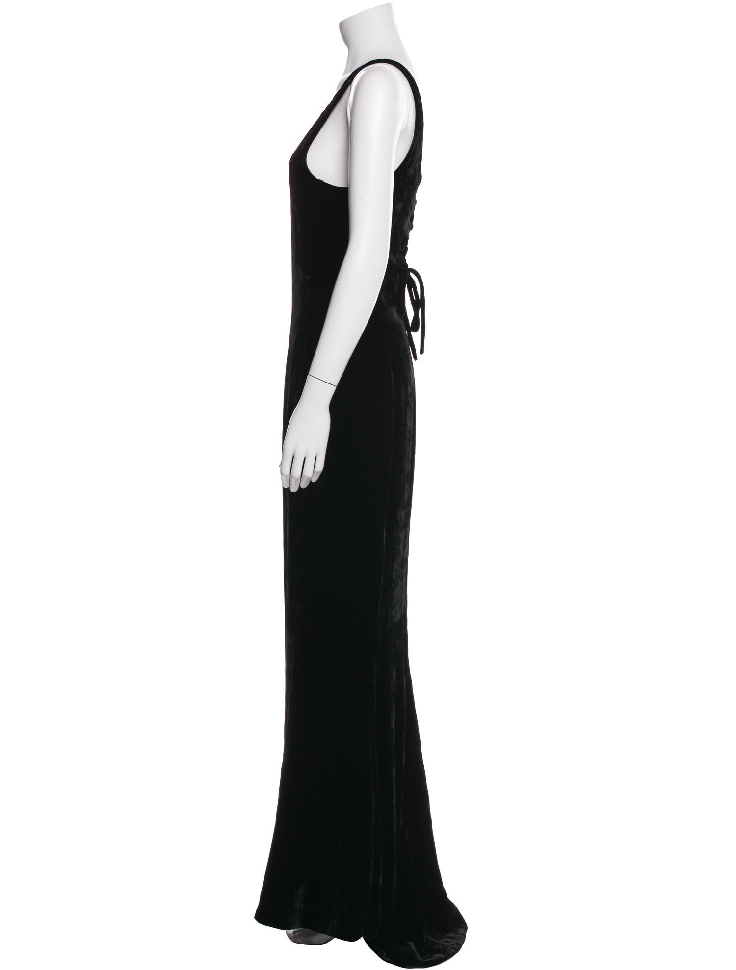 Saint Laurent Scoop Neck Long Dress