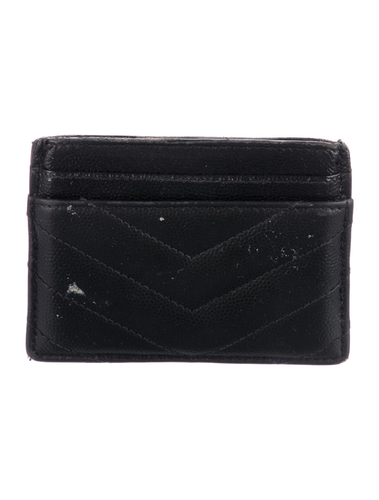 Saint Laurent Signature Logo Leather Card Holder