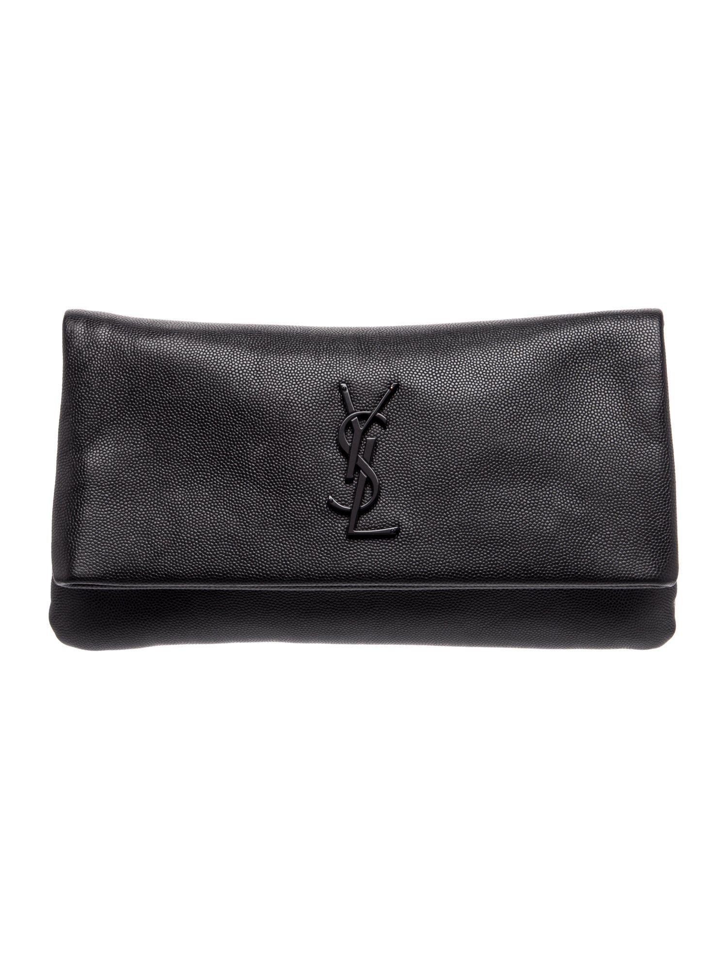 Saint Laurent Leather Signature West Hollywood Fold Over Clutch