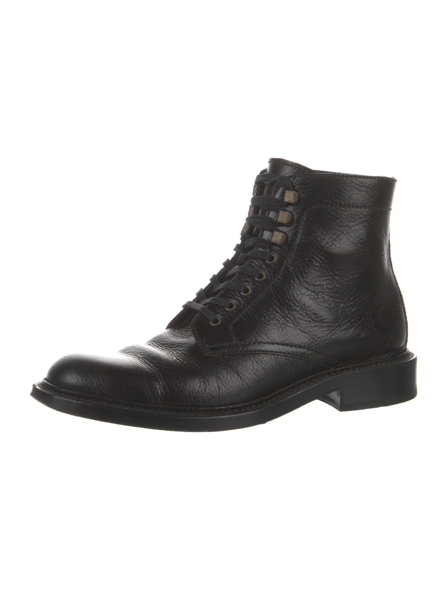 Saint Laurent Leather Combat Boots