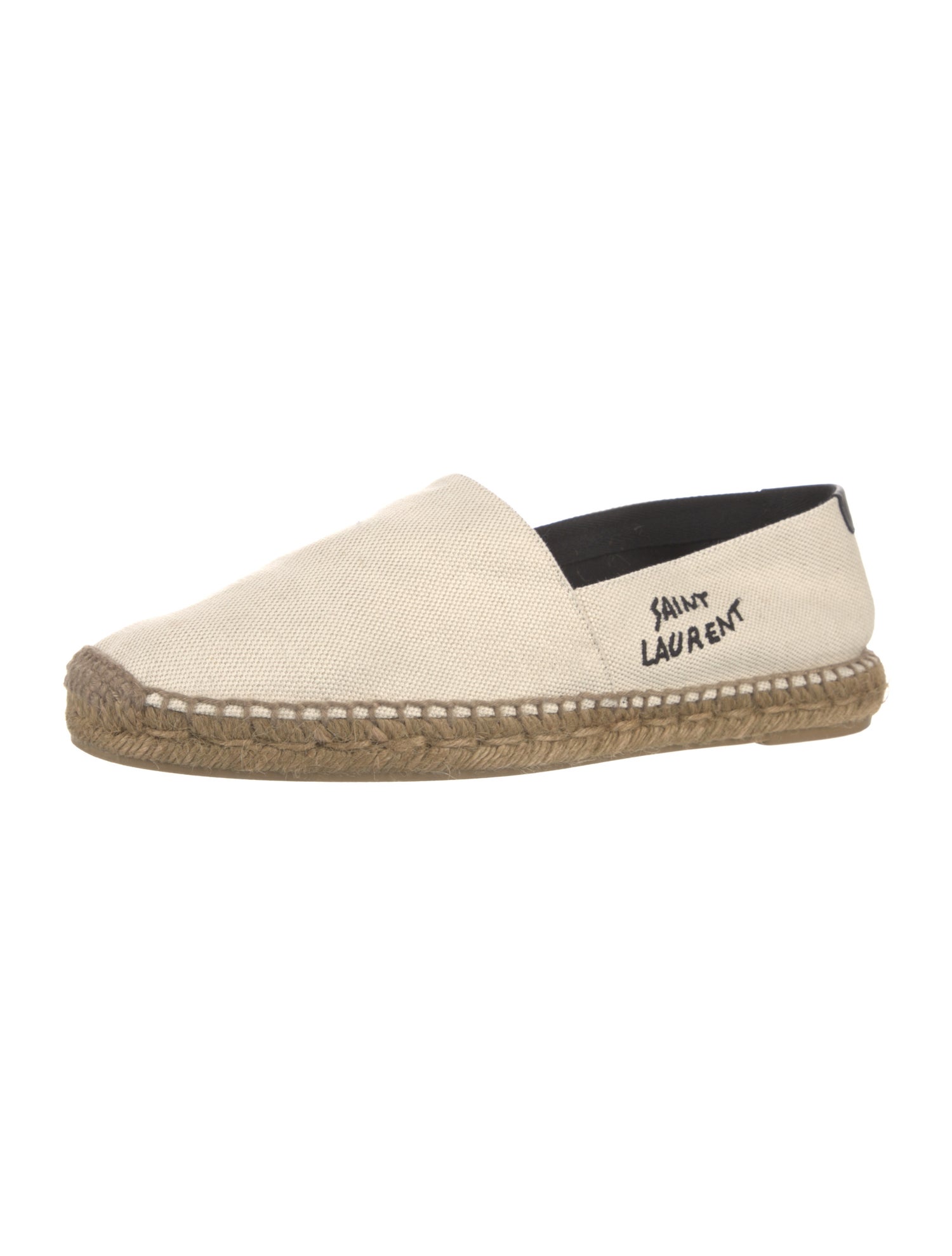 Saint Laurent Canvas Embroidered Accent Espadrilles