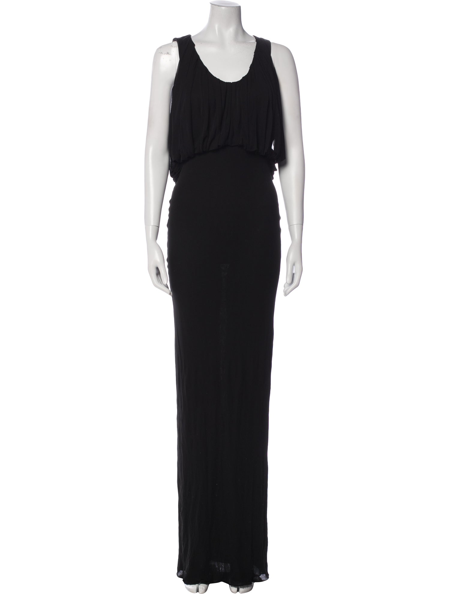 Saint Laurent Scoop Neck Long Dress