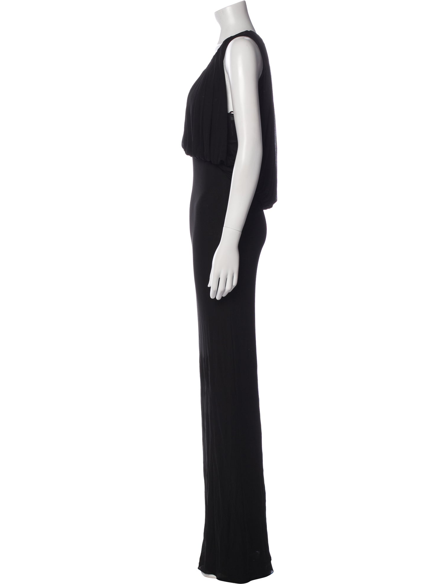 Saint Laurent Scoop Neck Long Dress