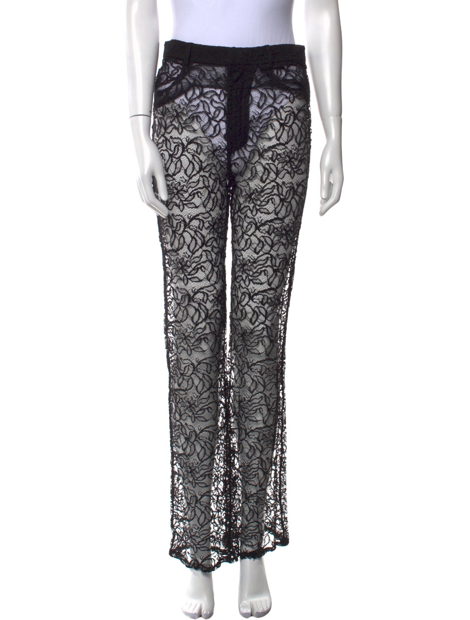 Saint Laurent Lace Wide Leg Pants