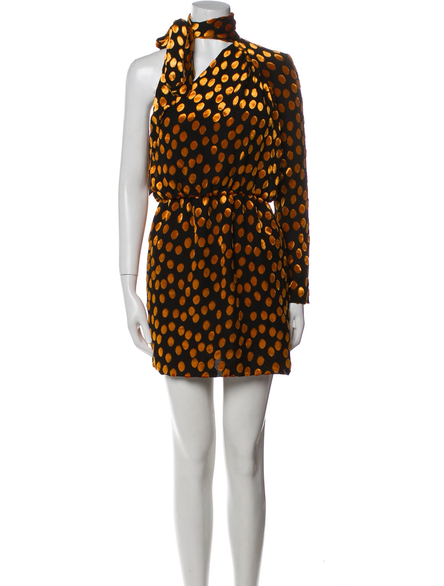 Saint Laurent Polka Dot Print Mini Dress