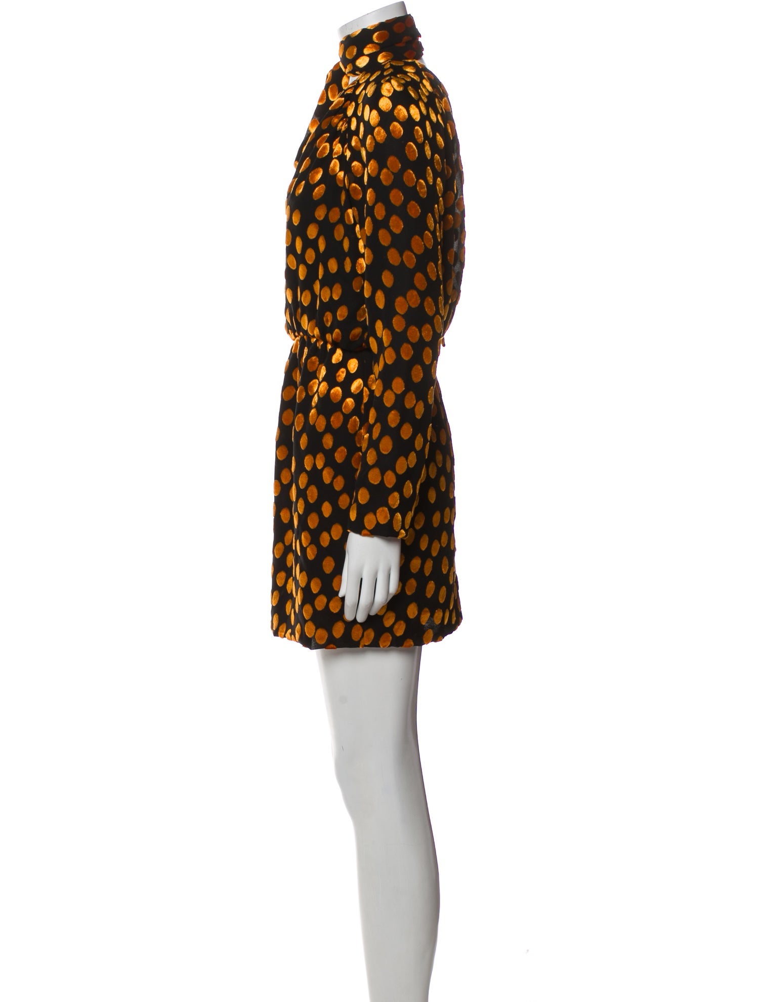 Saint Laurent Polka Dot Print Mini Dress