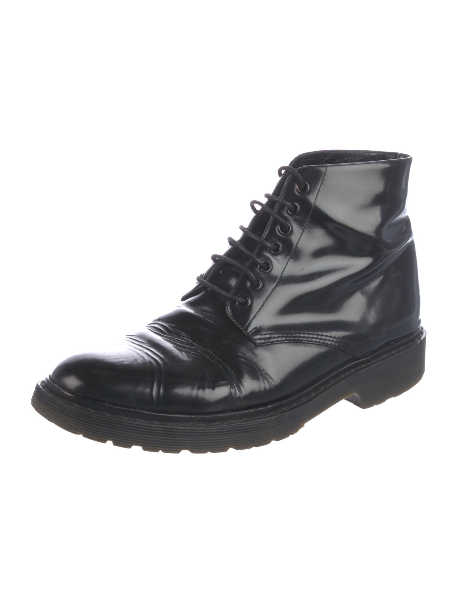 Saint Laurent Leather Lace-Up Boots