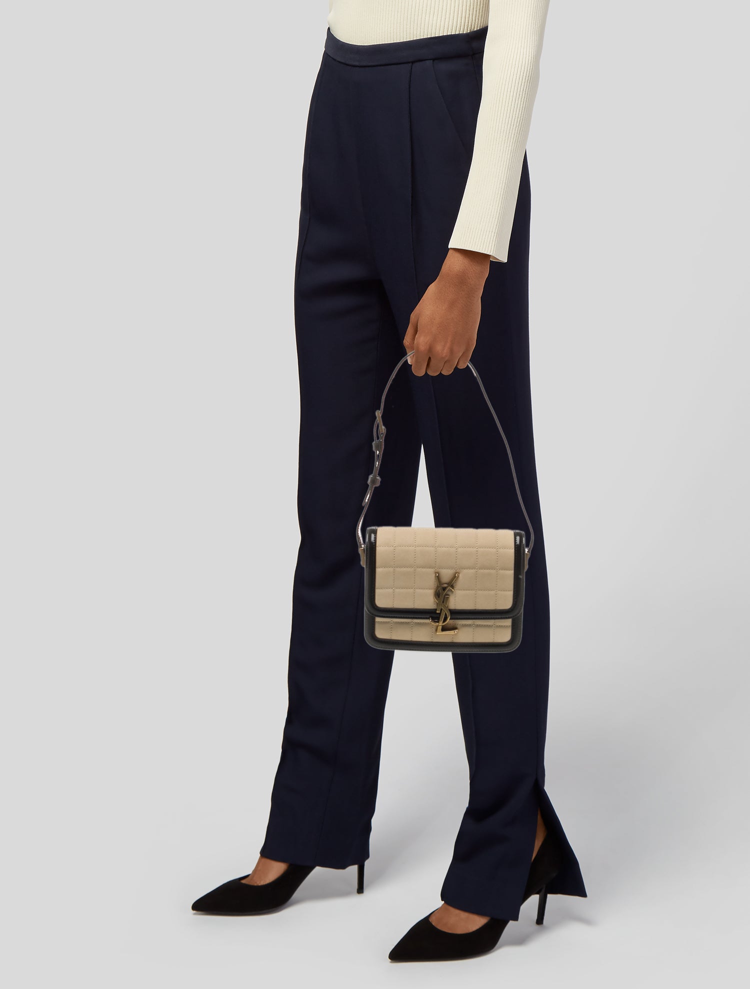Saint Laurent Suede Shoulder Bag Small 2023