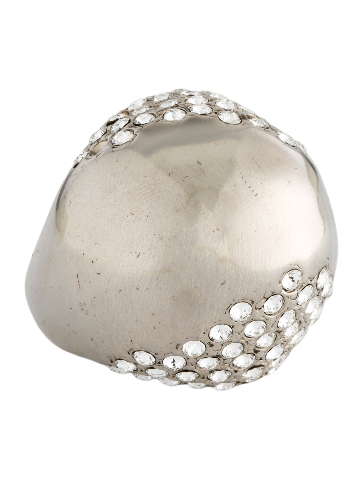 Saint Laurent Crystal Edge Egg Ring