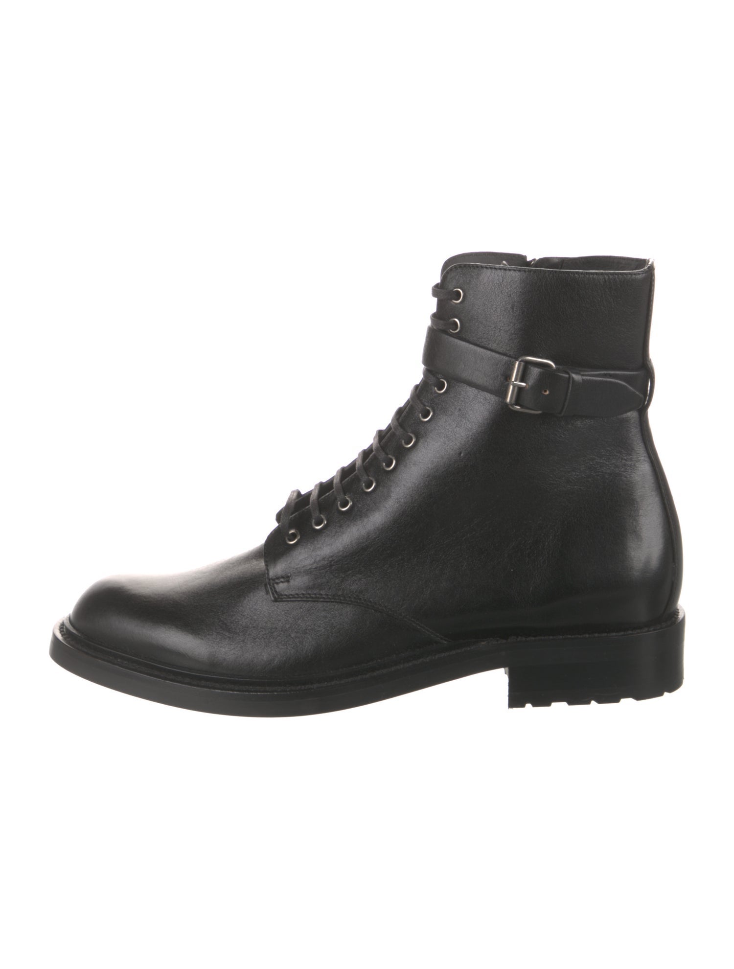 Saint Laurent Leather Lace-Up Boots