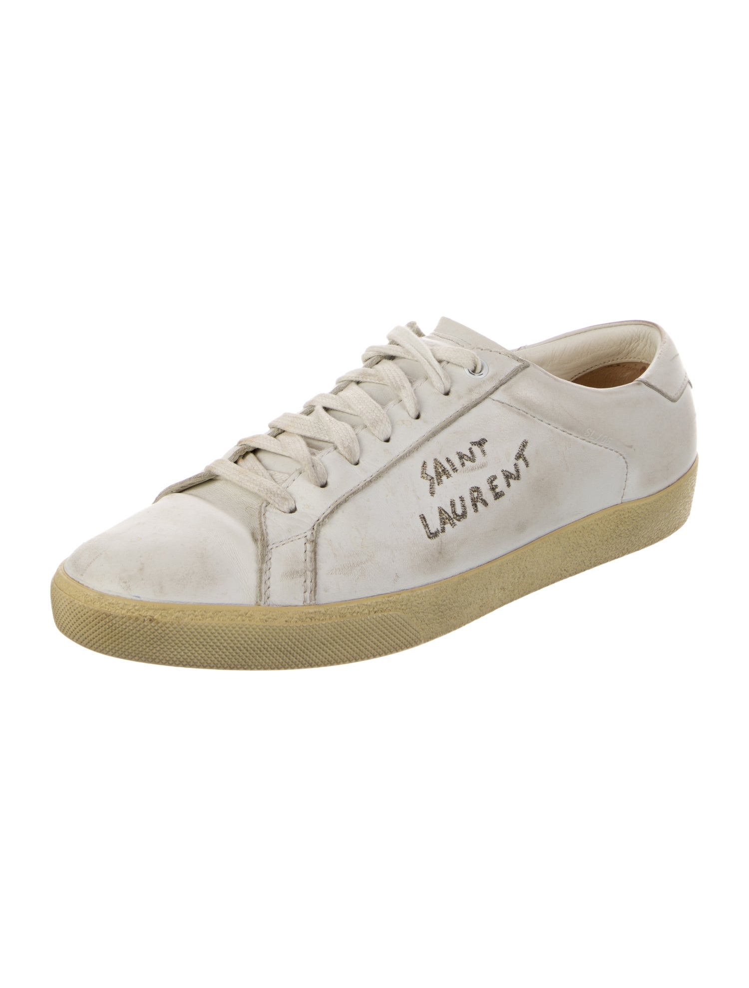 Saint Laurent Canvas Distressed Accents Sneakers