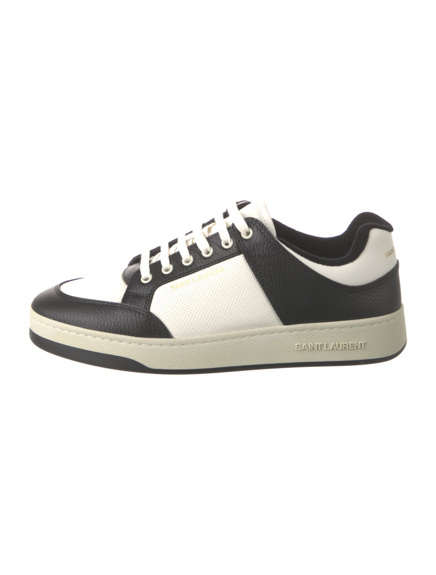 Saint Laurent Leather Colorblock Pattern Sneakers