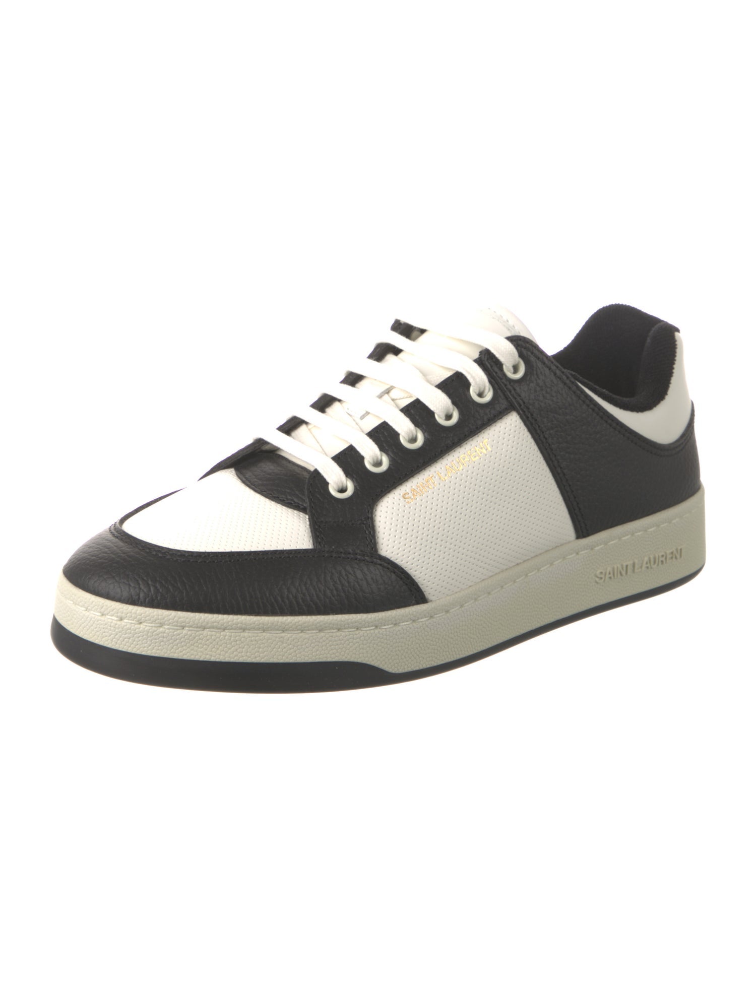 Saint Laurent Leather Colorblock Pattern Sneakers
