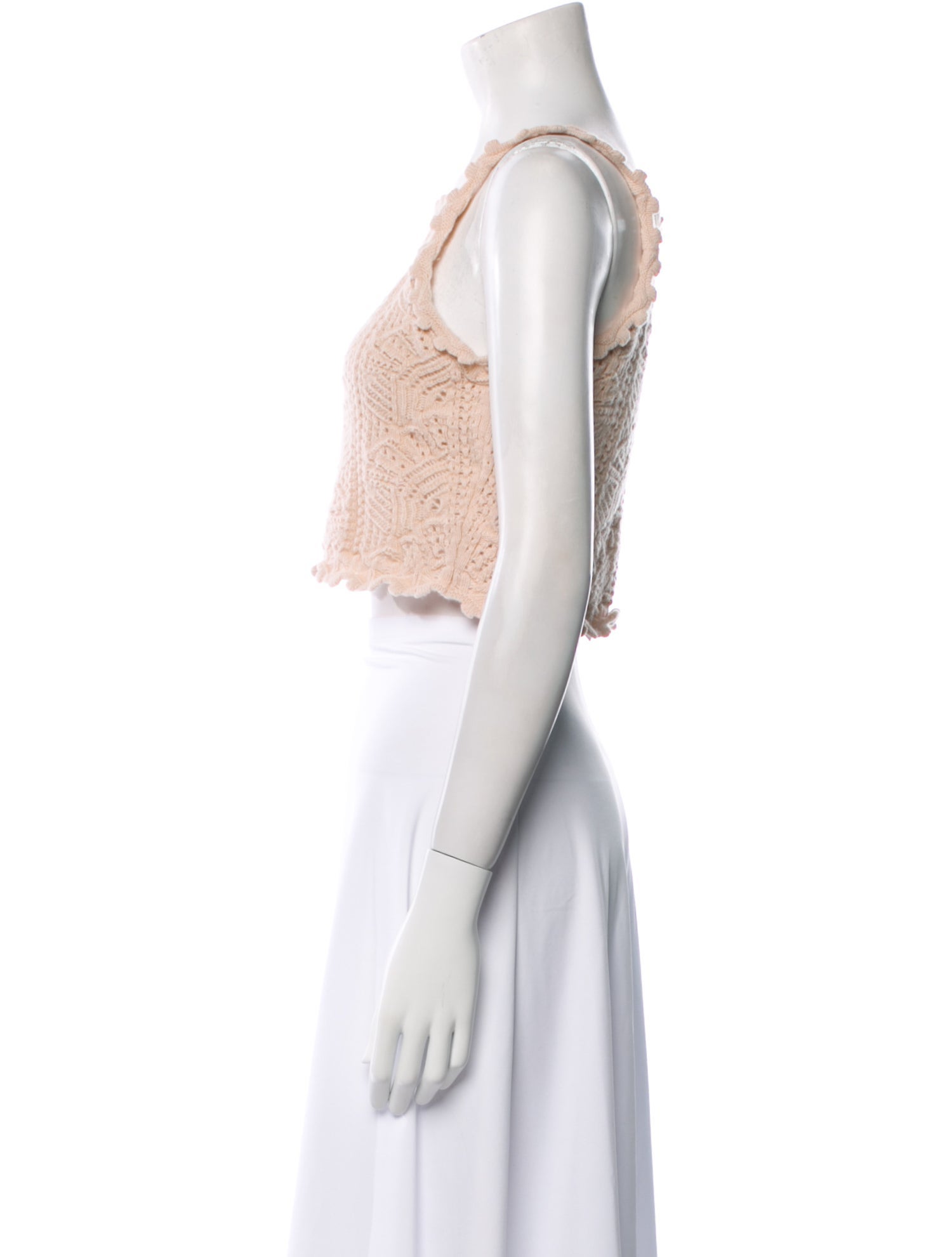 Saint Laurent Wool Square Neckline Crop Top